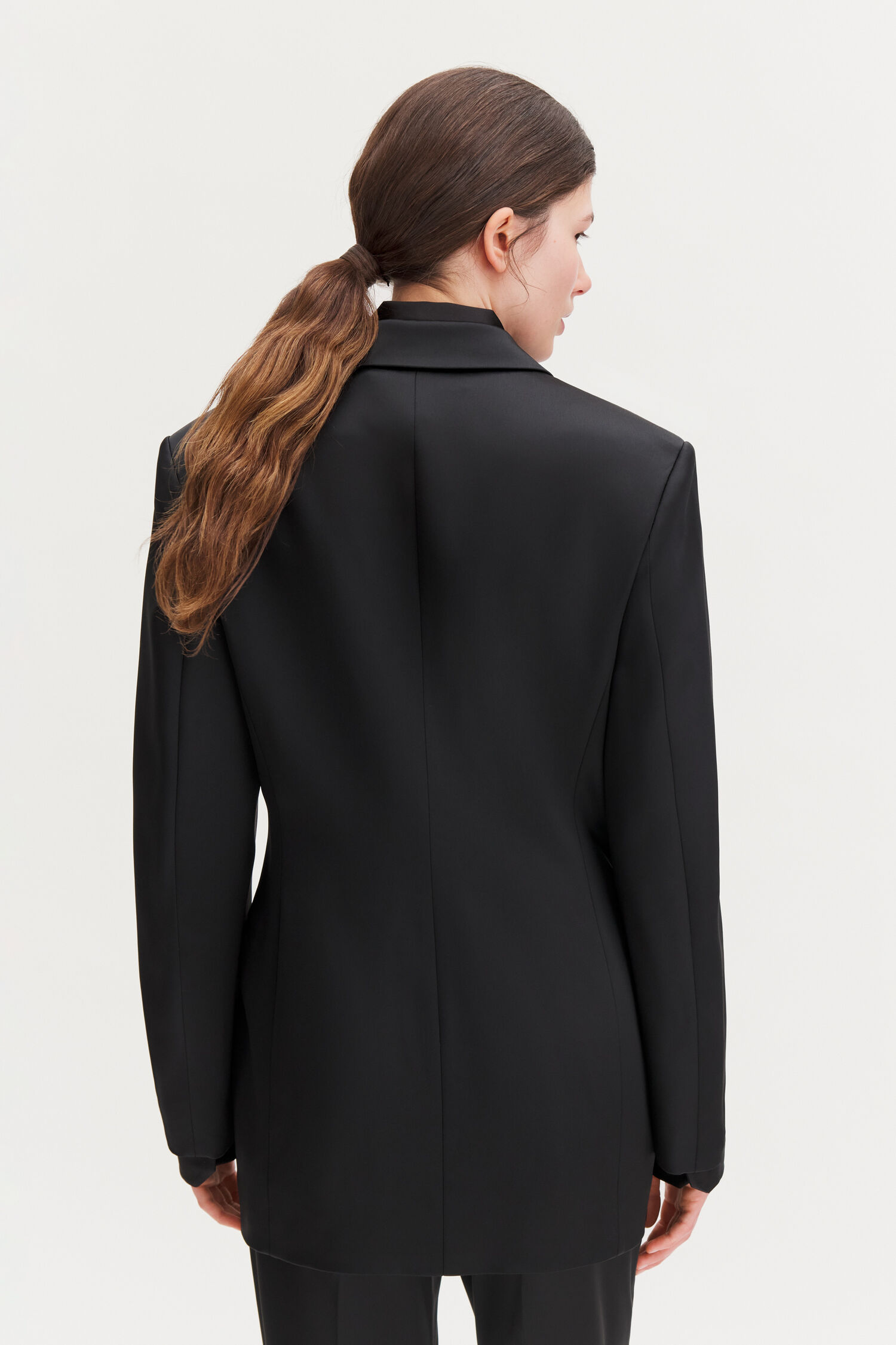 Slit Satin Blazer