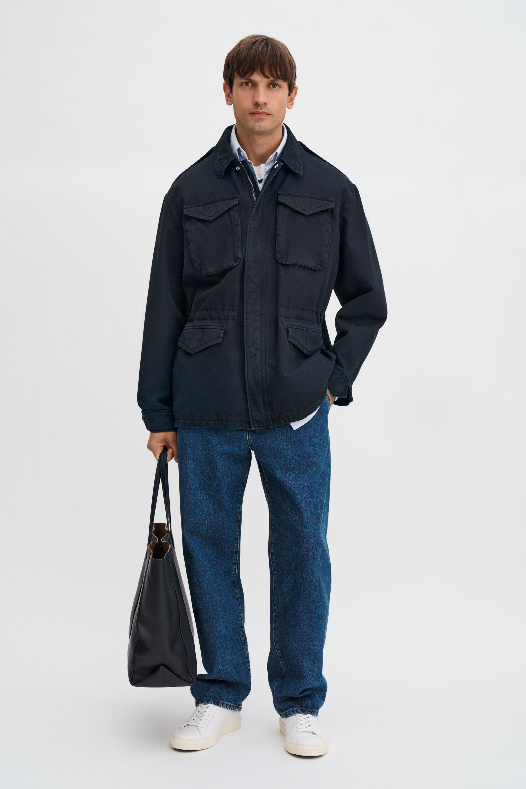 Recycled Cotton Field Jacket - Black | FILIPPA K