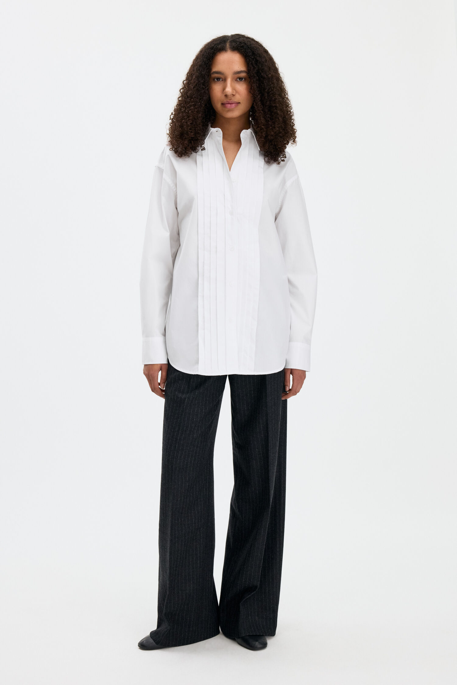 Pleated Poplin Shirt