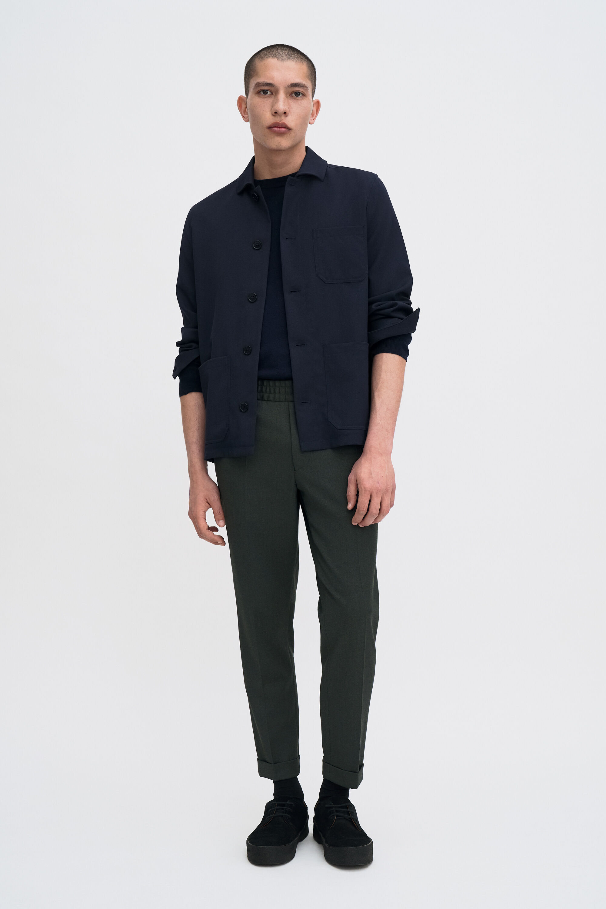 Terry Cropped Trousers - Green Melange | FILIPPA K