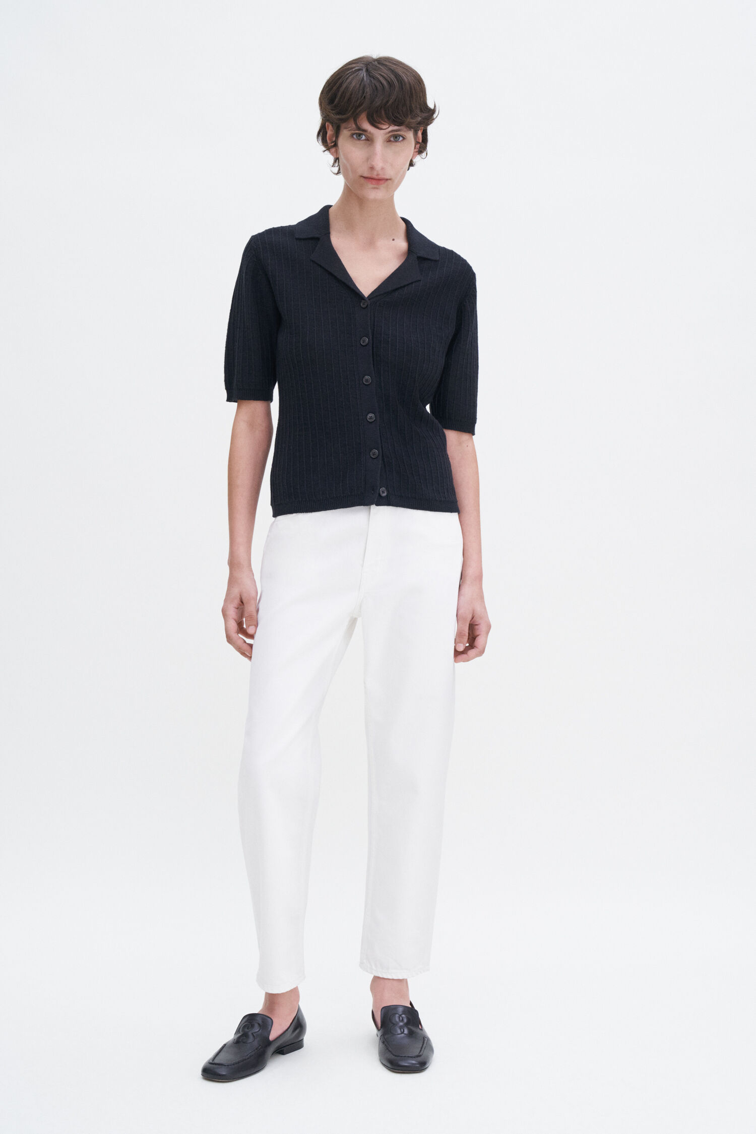 Shortsleeve Collar Cardigan