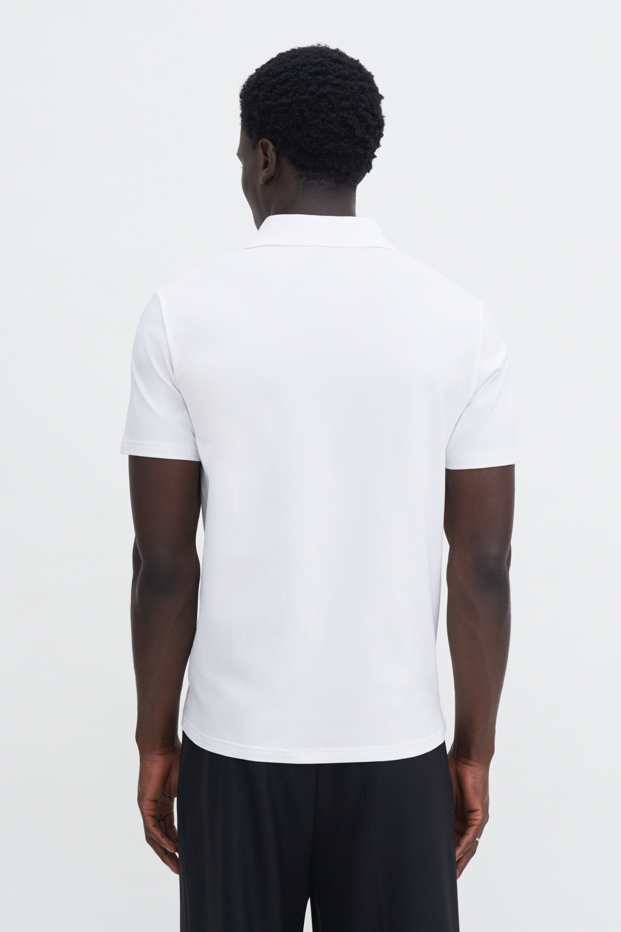Stretch Cotton Polo T-Shirt - White | Filippa K