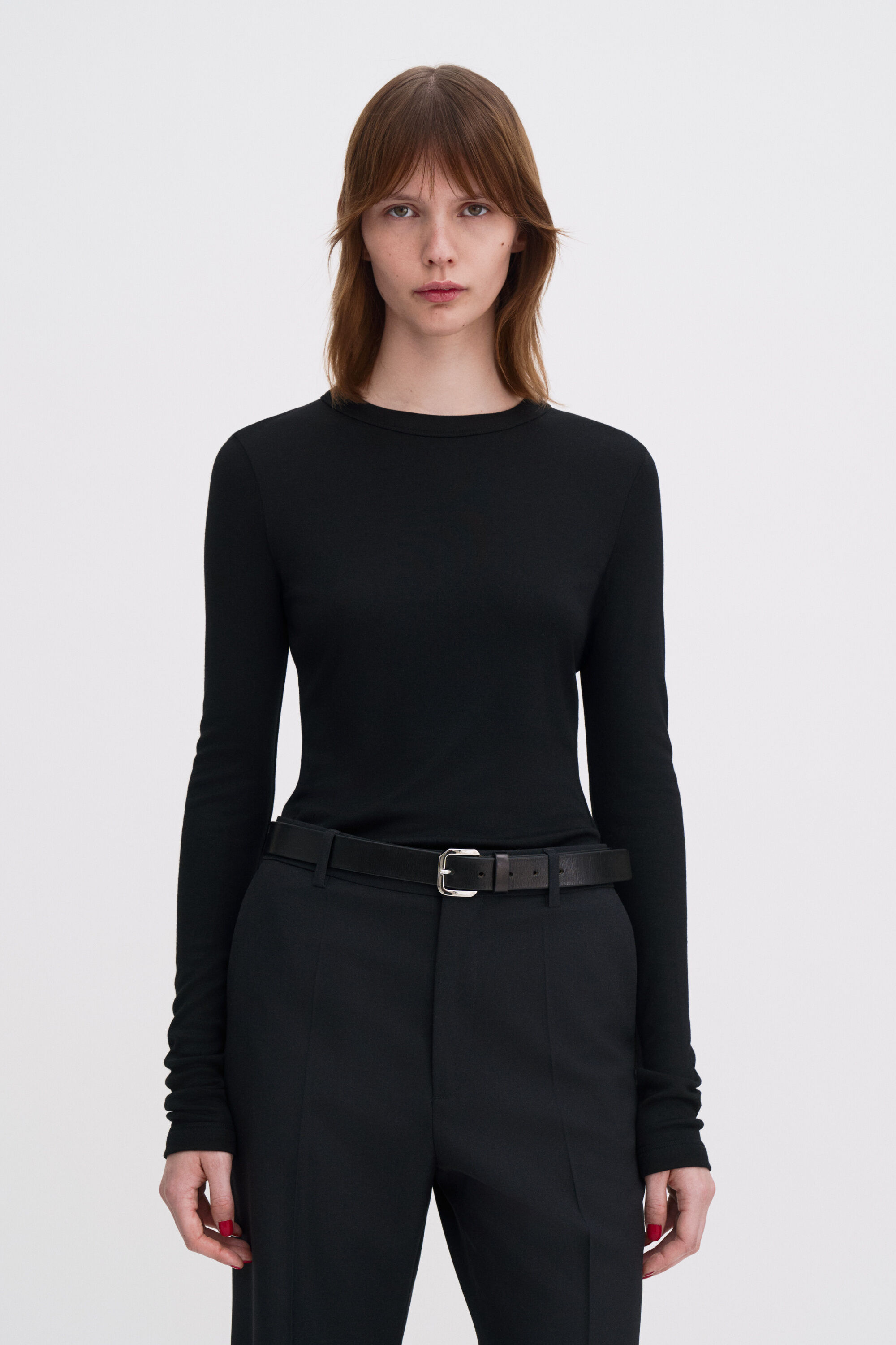 Soft Ribbed Jersey Top - Black | FILIPPA K