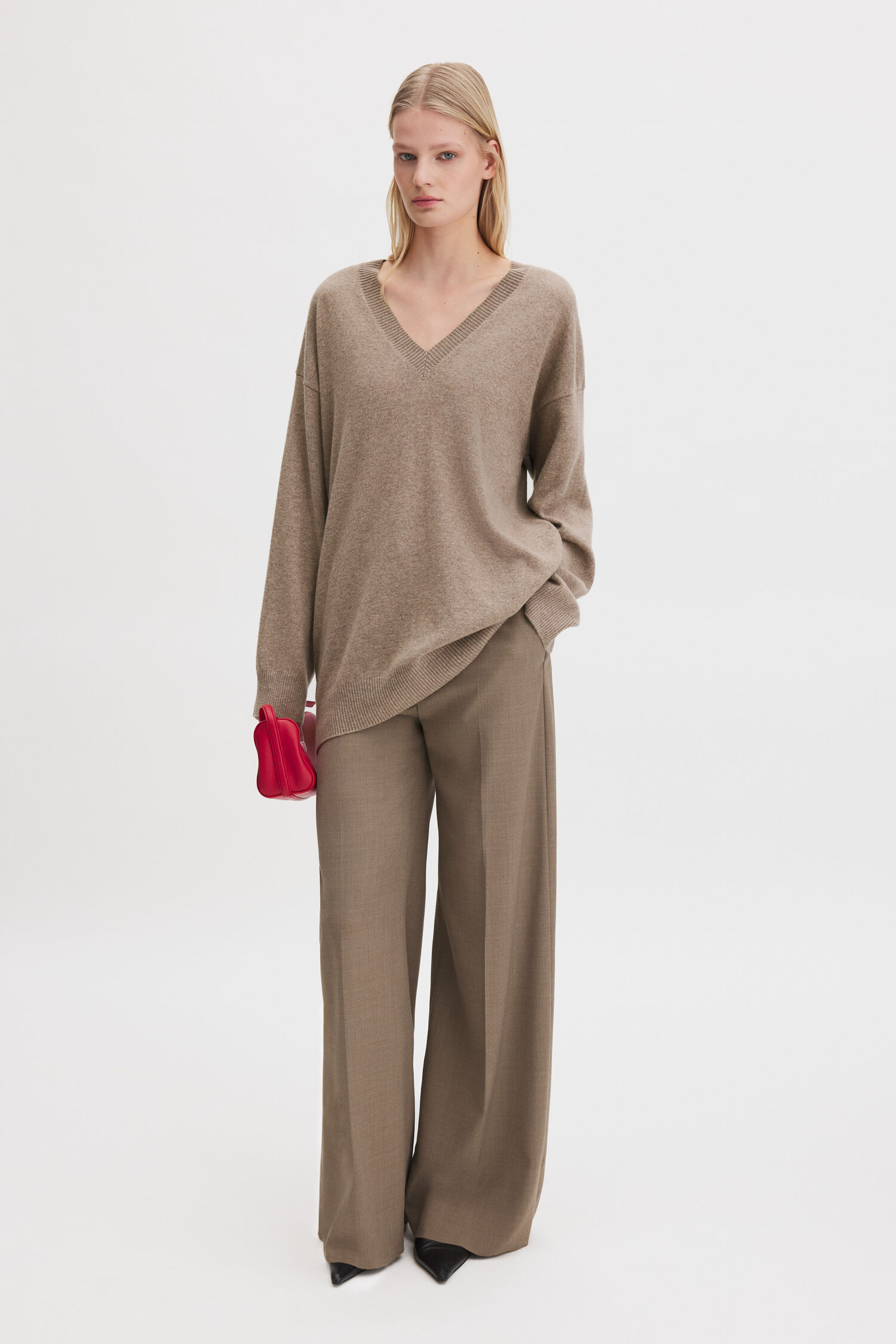 Long V-Neck Cashmere Sweater