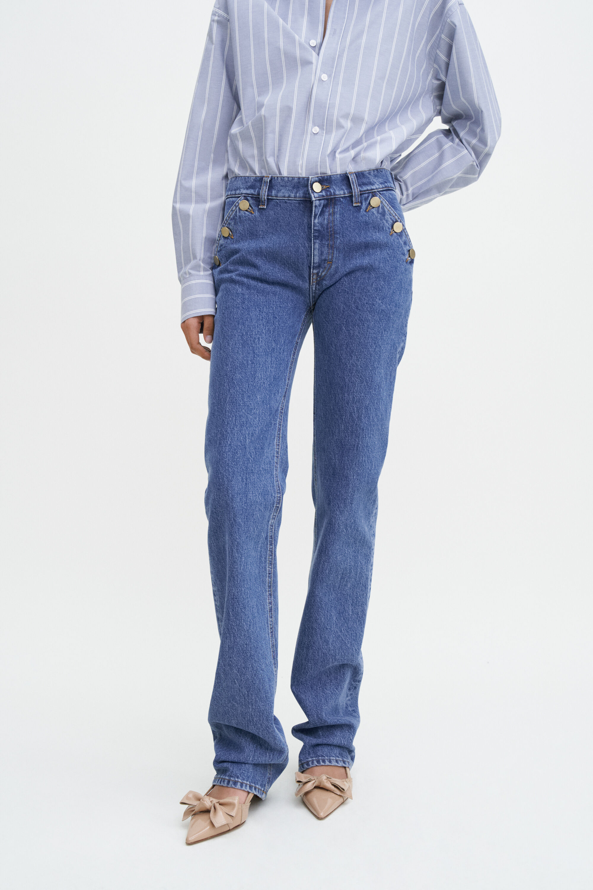 Classic Straight Jeans - Washed Mid Blue | Filippa K