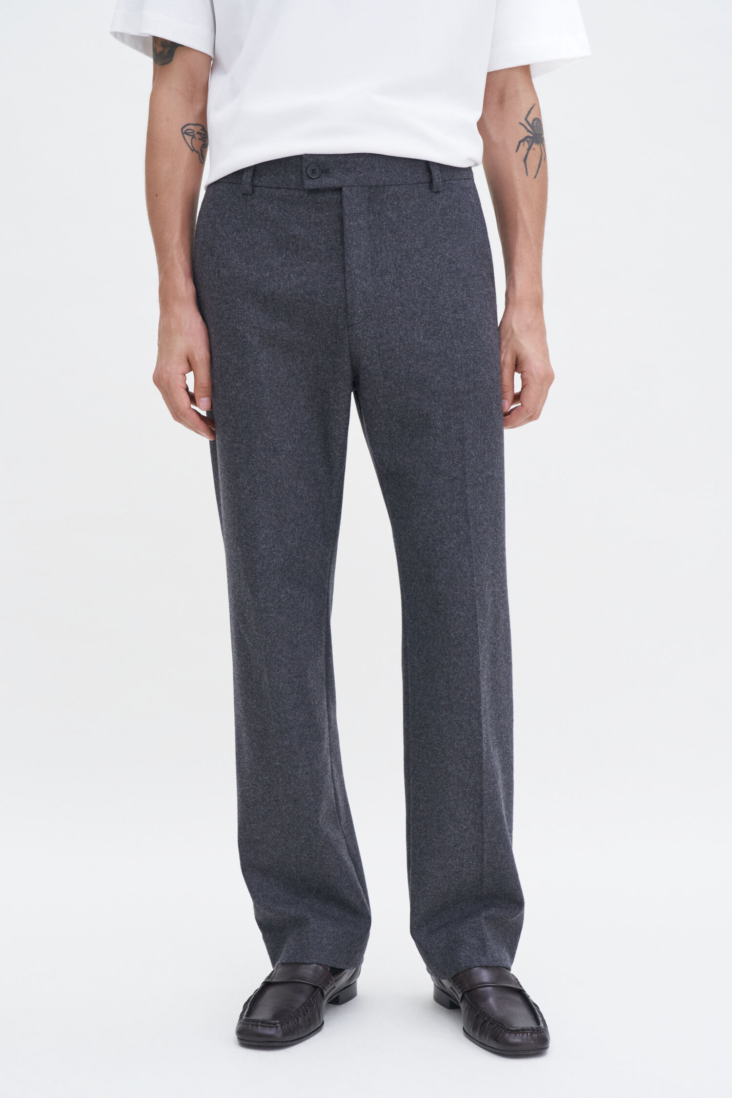 Brushed Wool Tailored Trousers