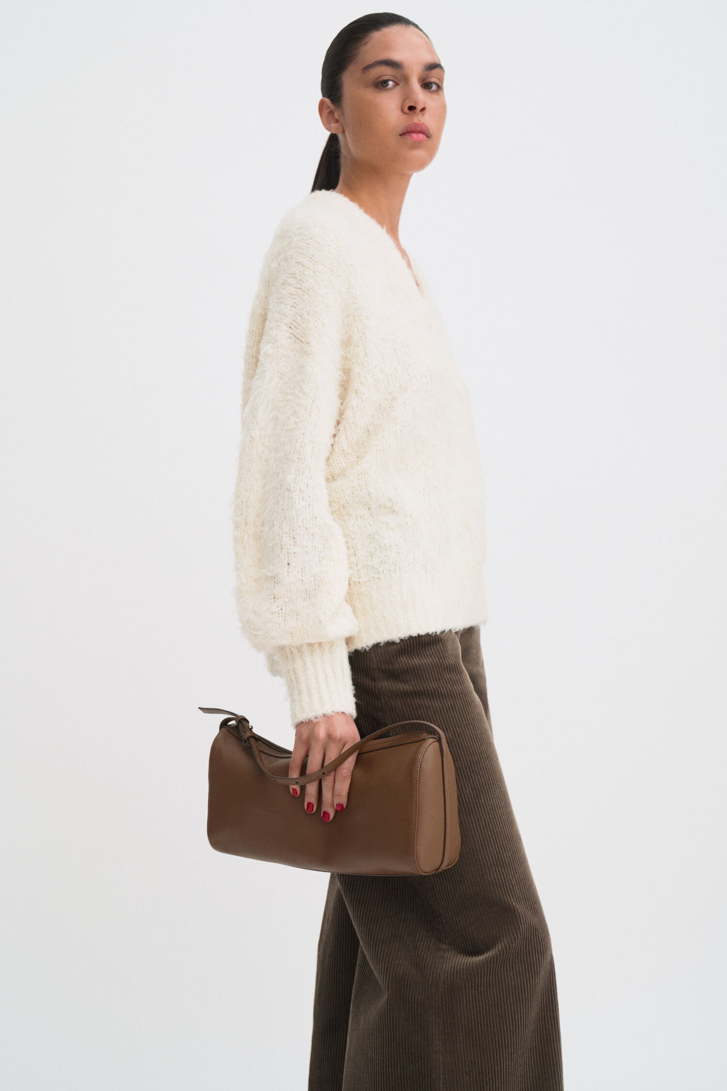 Leather Baguette Bag