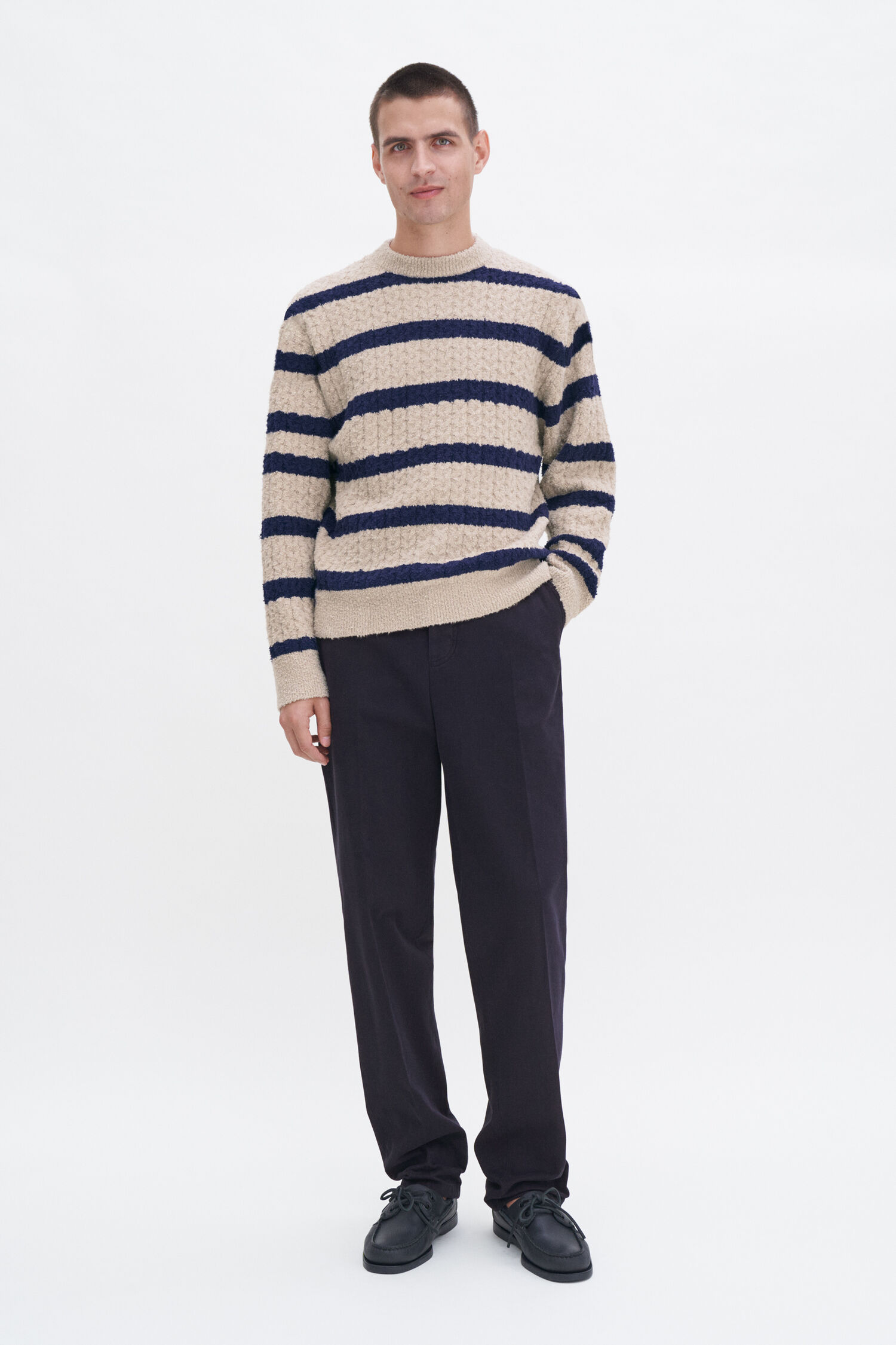 Braided Striped Sweater