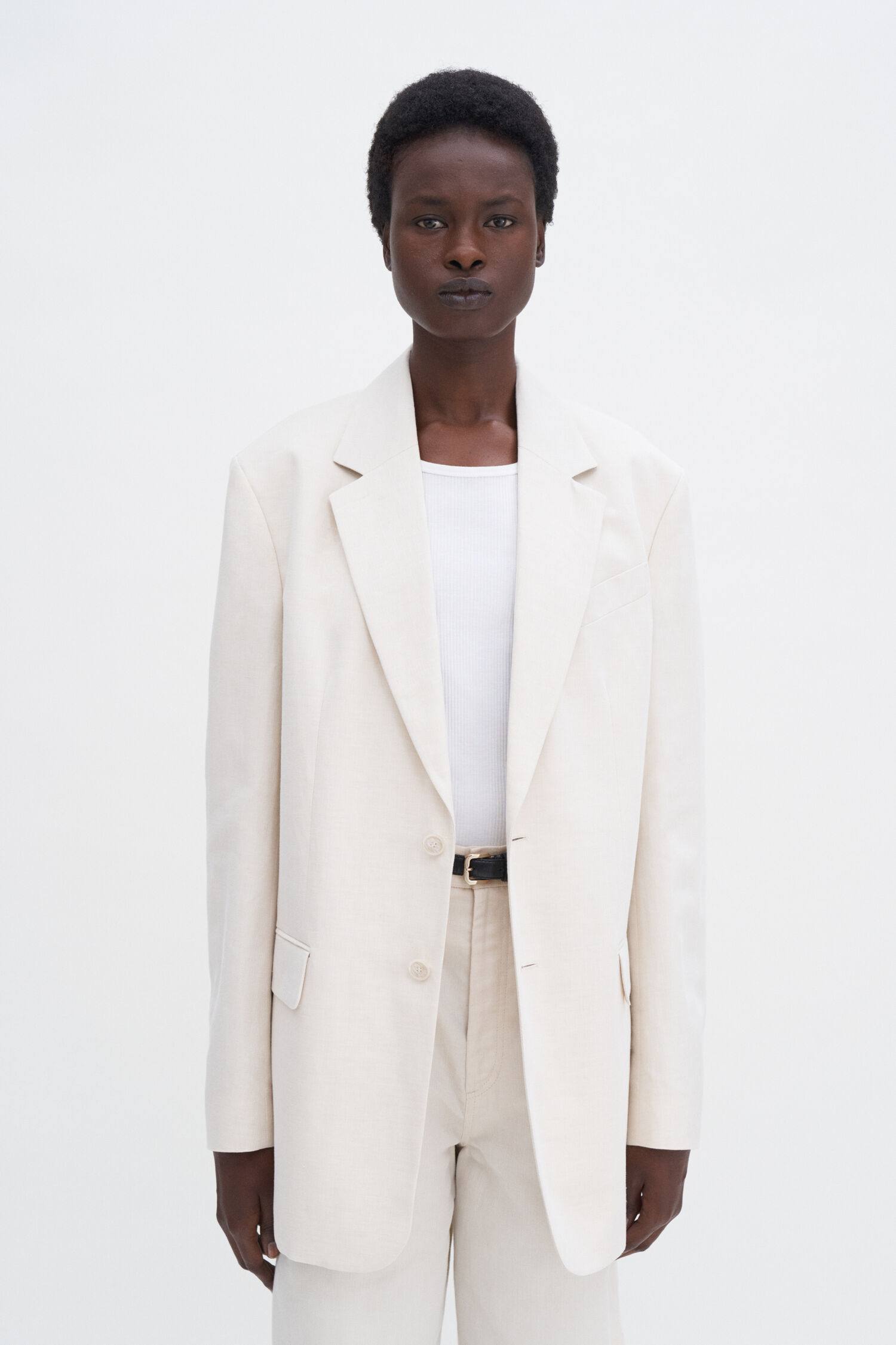 Davina Oversized Cotton Linen Blazer