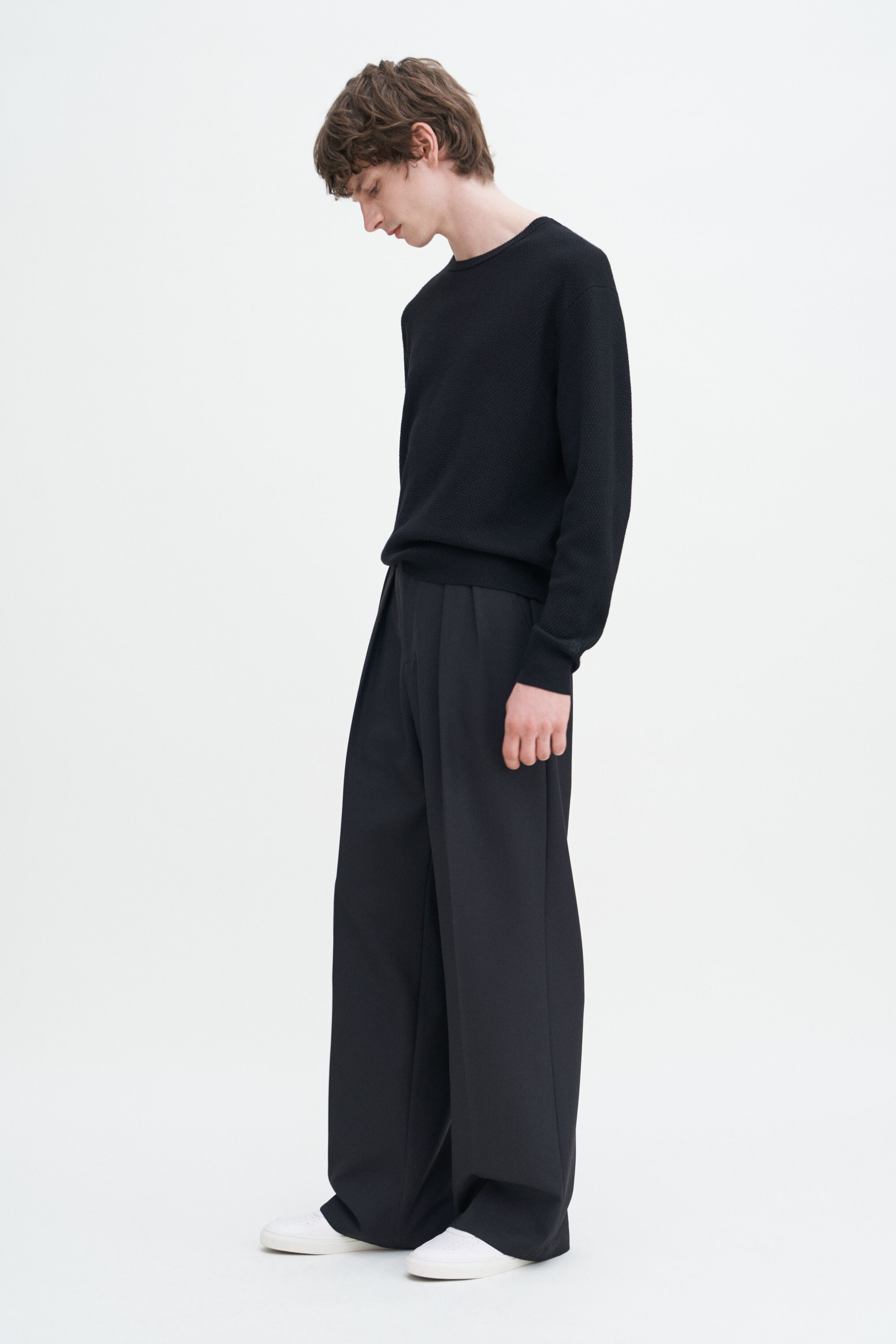 Pantalon large en laine