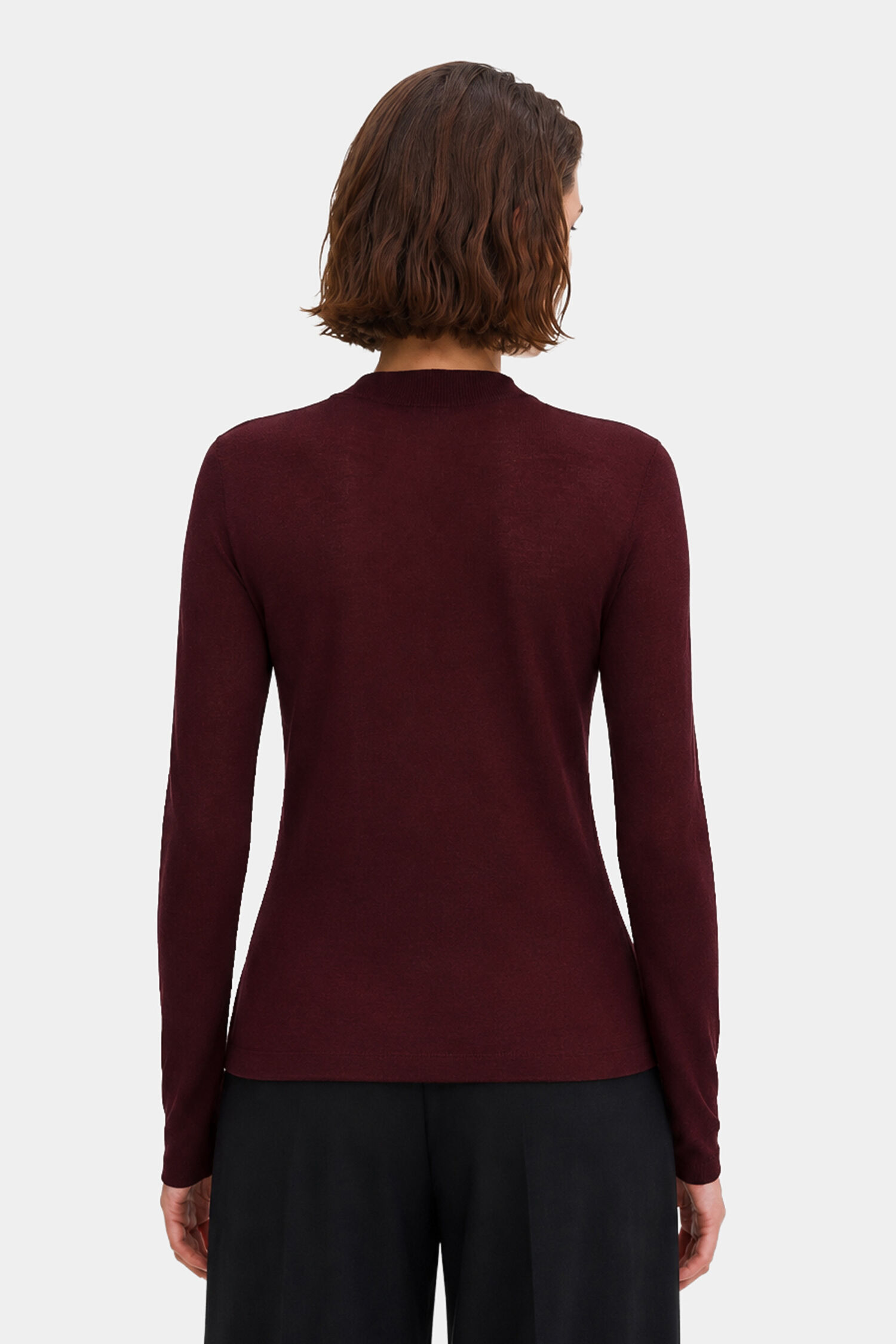 Lyocell Cashmere Mock Neck Top
