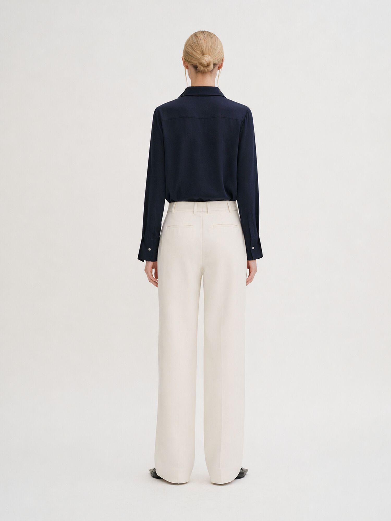 Pleated Pinstripe Trousers