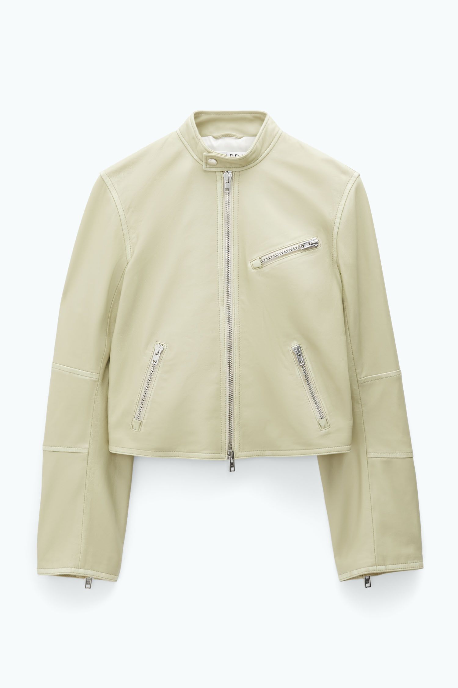 Leather Racing Jacket - Matcha Green | FILIPPA K