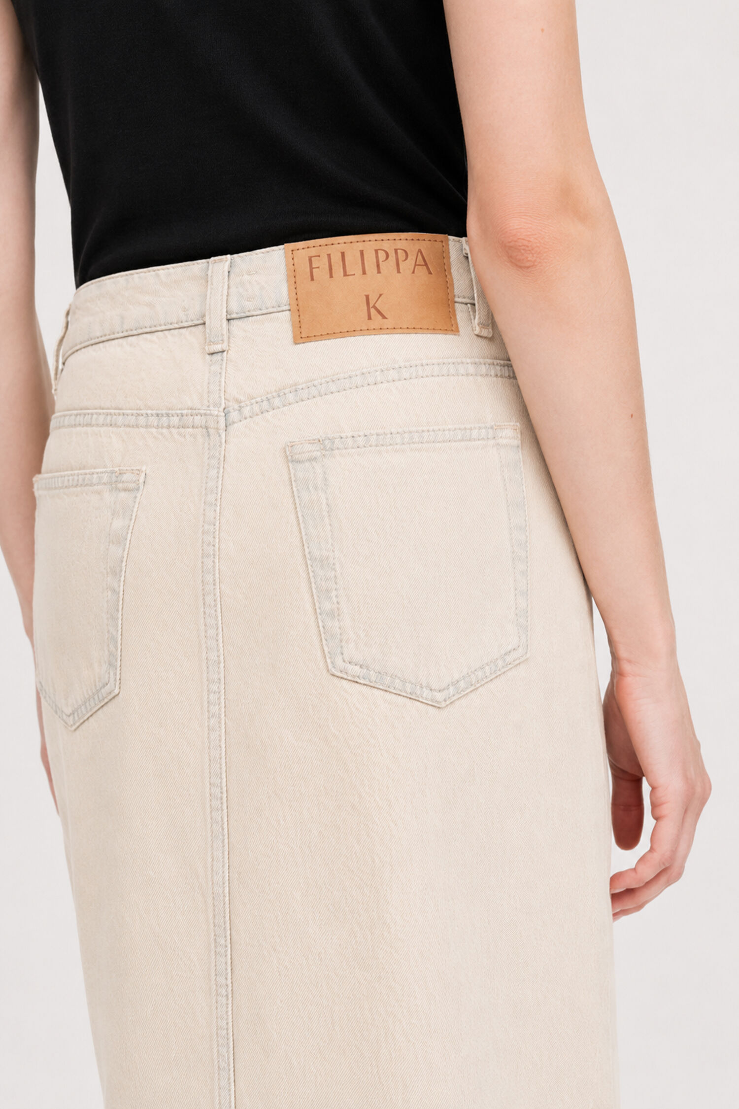 Long Slit Denim Skirt