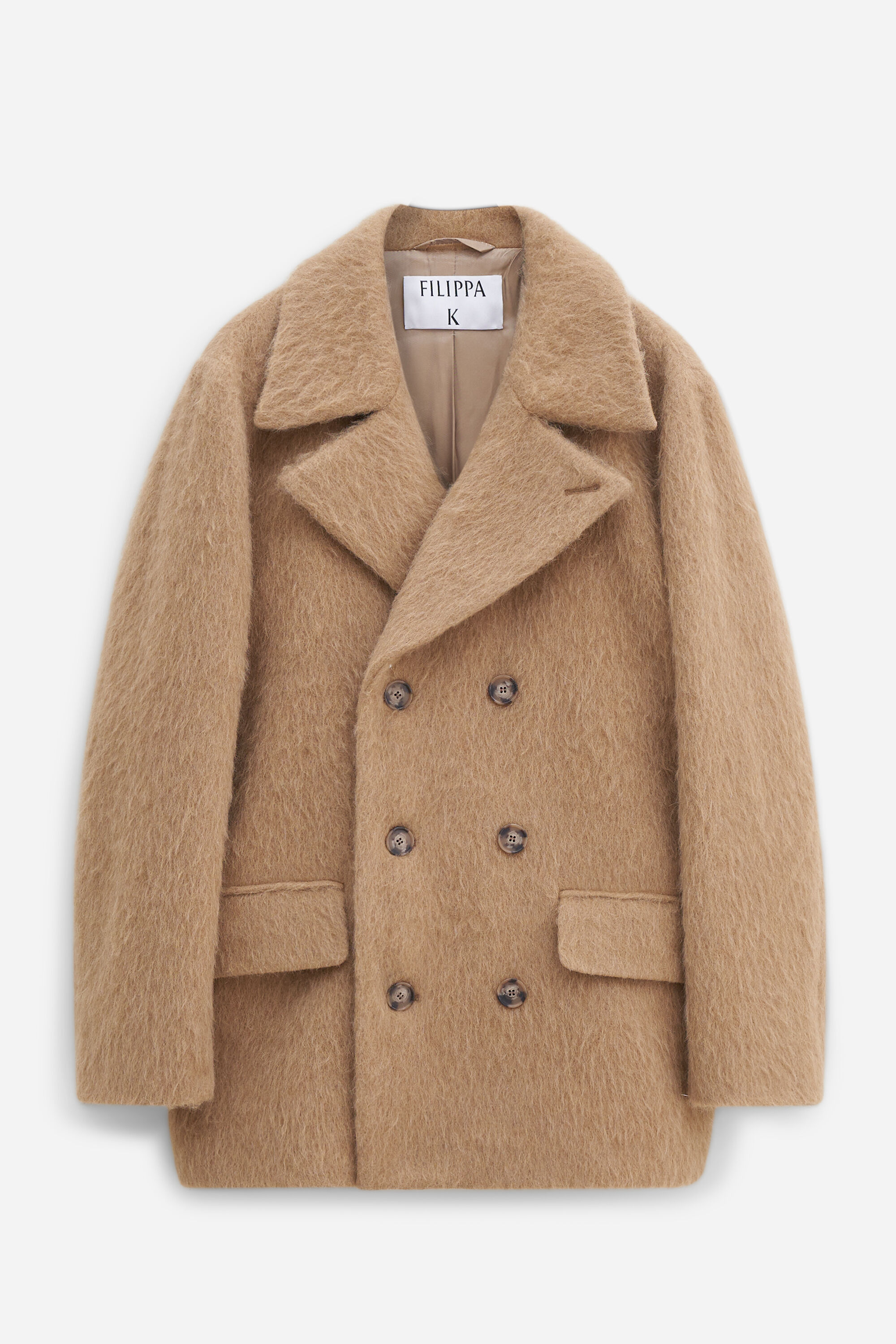 Hairy Wool Blend Jacket - Dark Beige | Filippa K