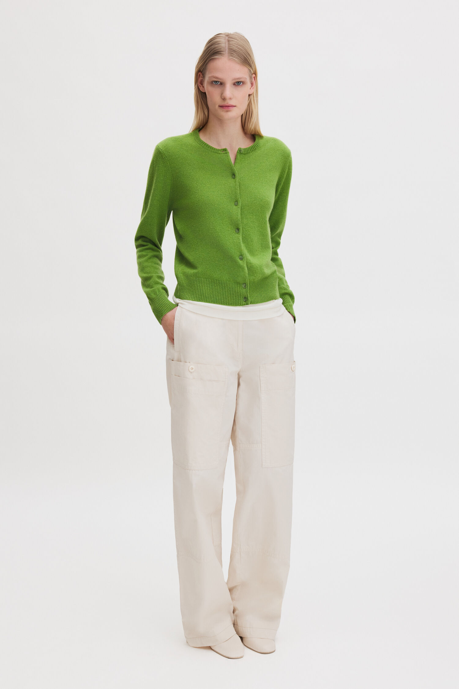 Cashmere Crewneck Cardigan