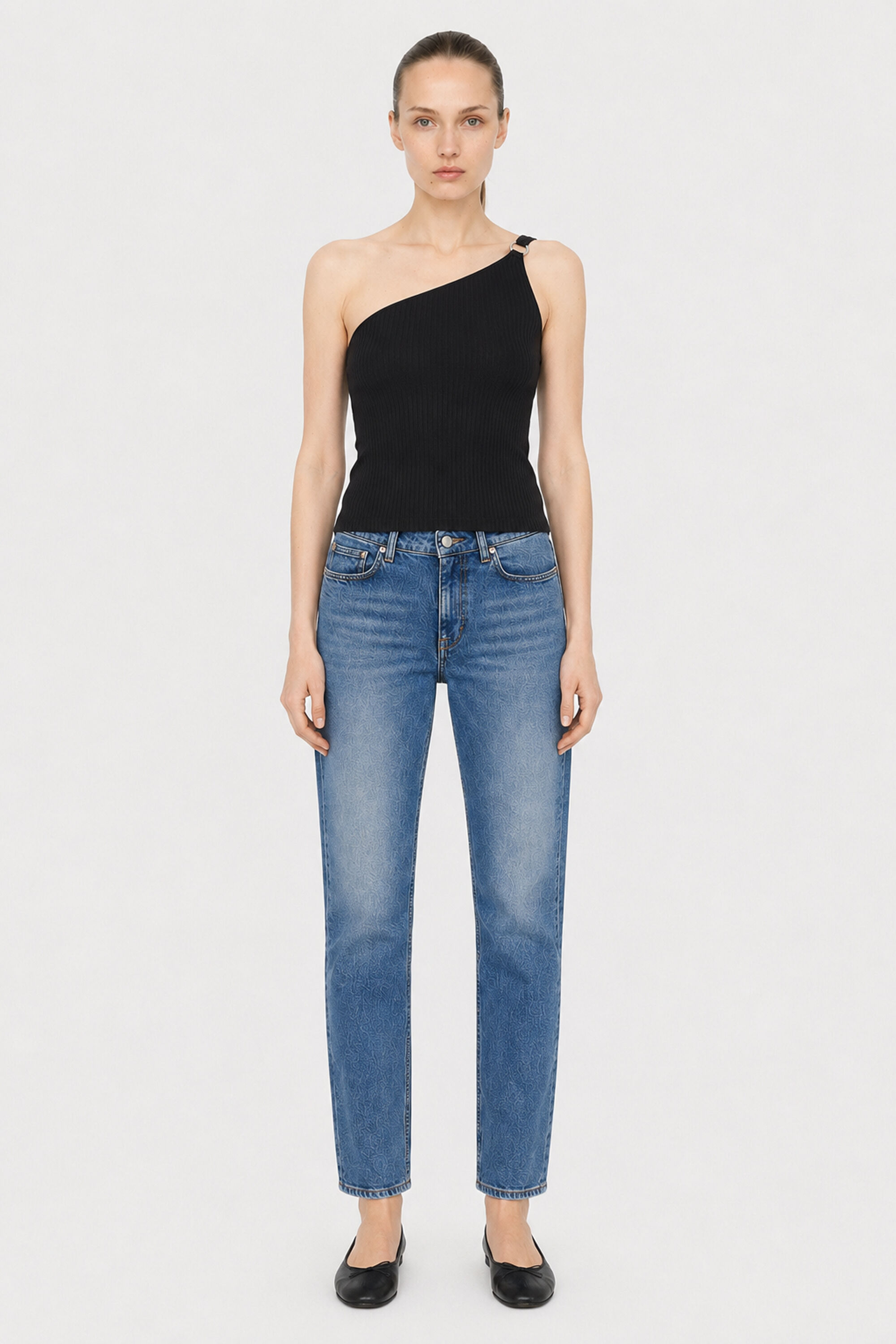 One Shoulder Top - Black | FILIPPA K