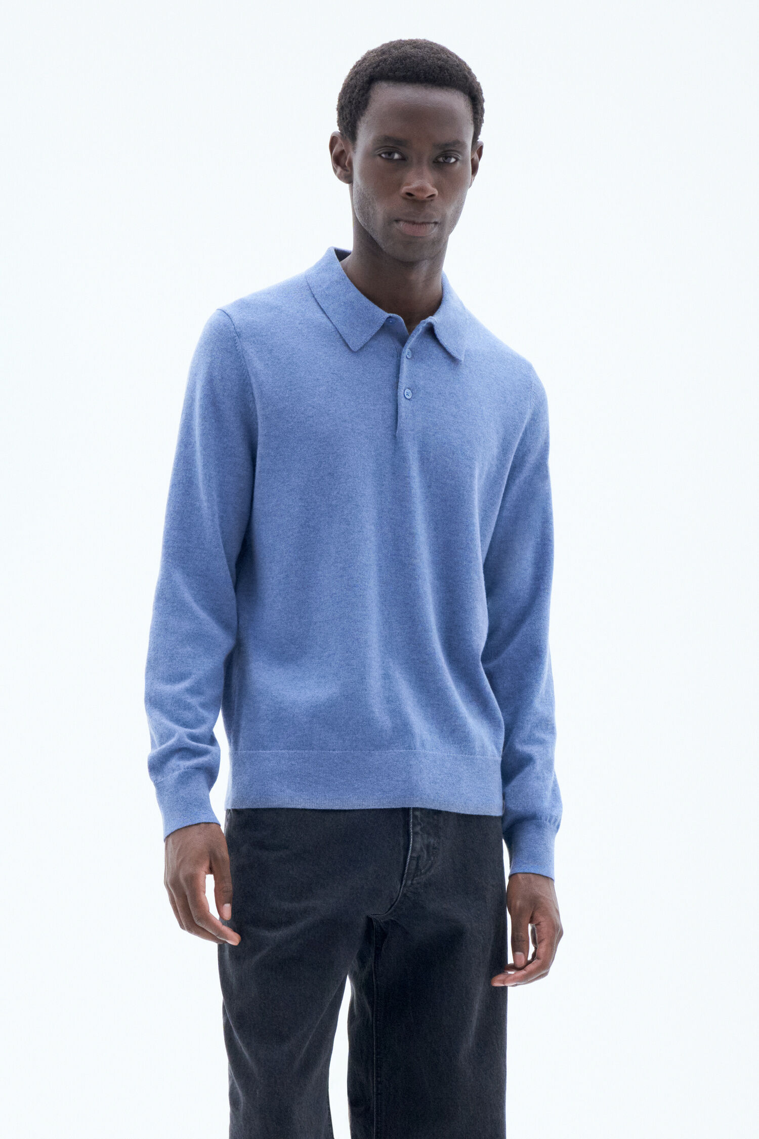 Light blue top knitted polo