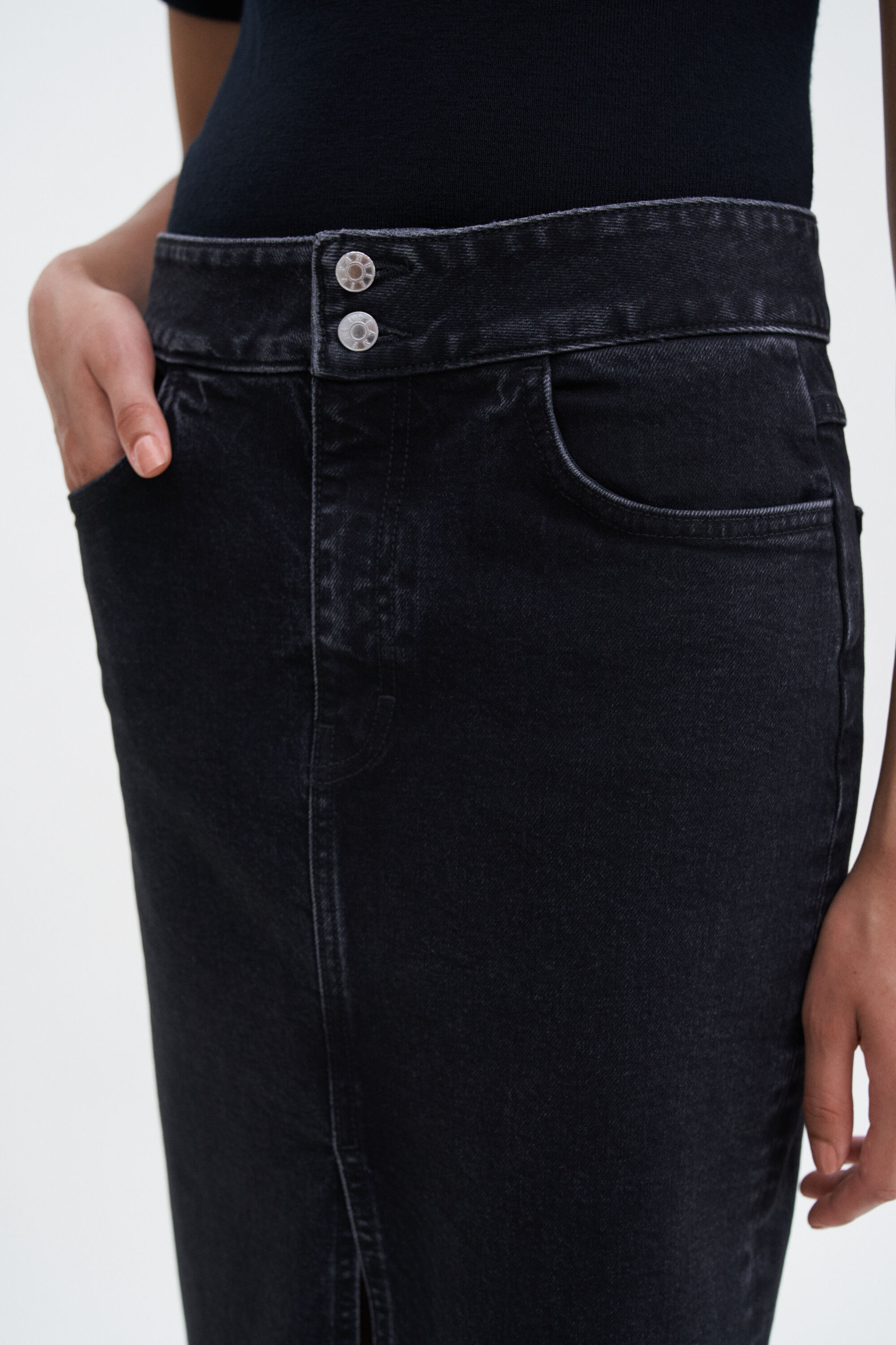 Trucker Jean Skirt - Black Wash | Filippa K