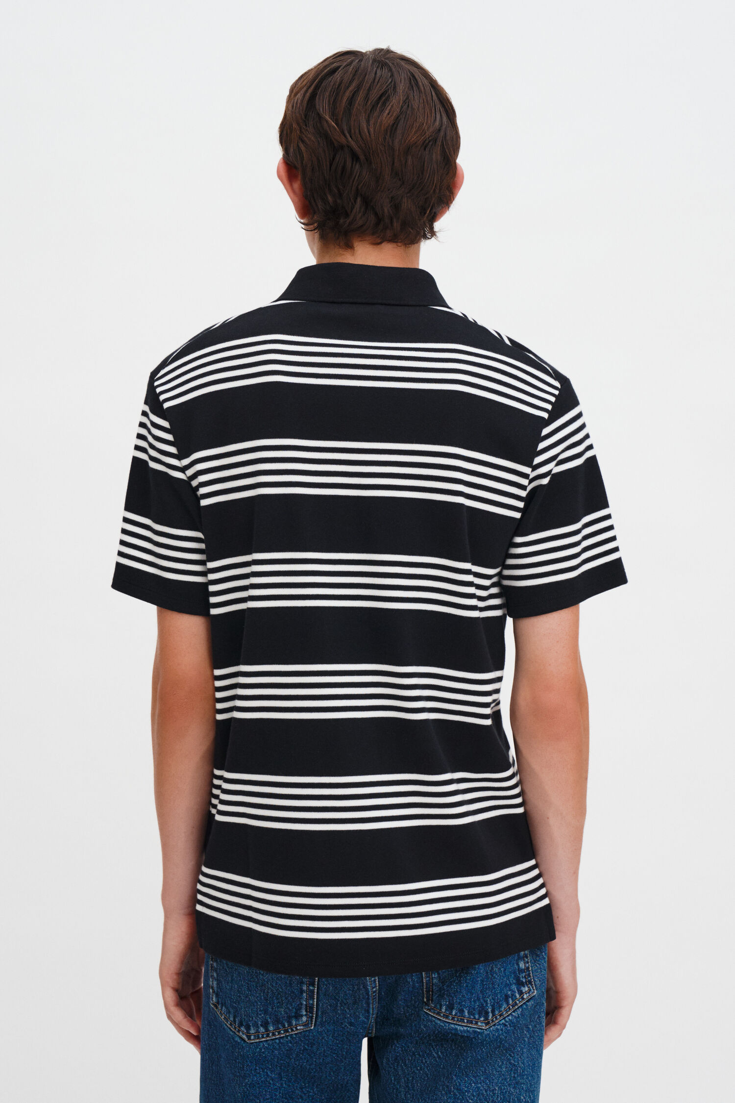 Striped Jersey Polo Shirt