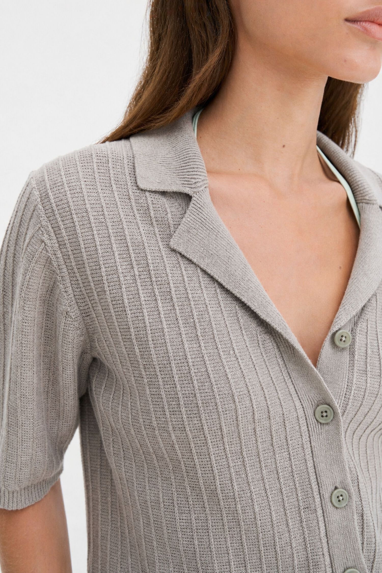 Shortsleeve Collar Cardigan