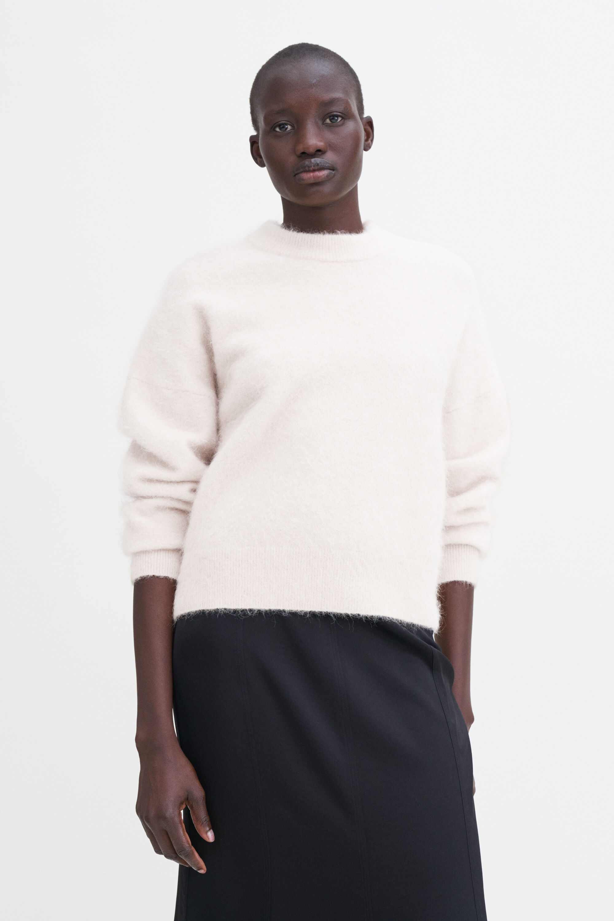 andmary Fluffy loose knit beige（Stylish Oversized Sweater
