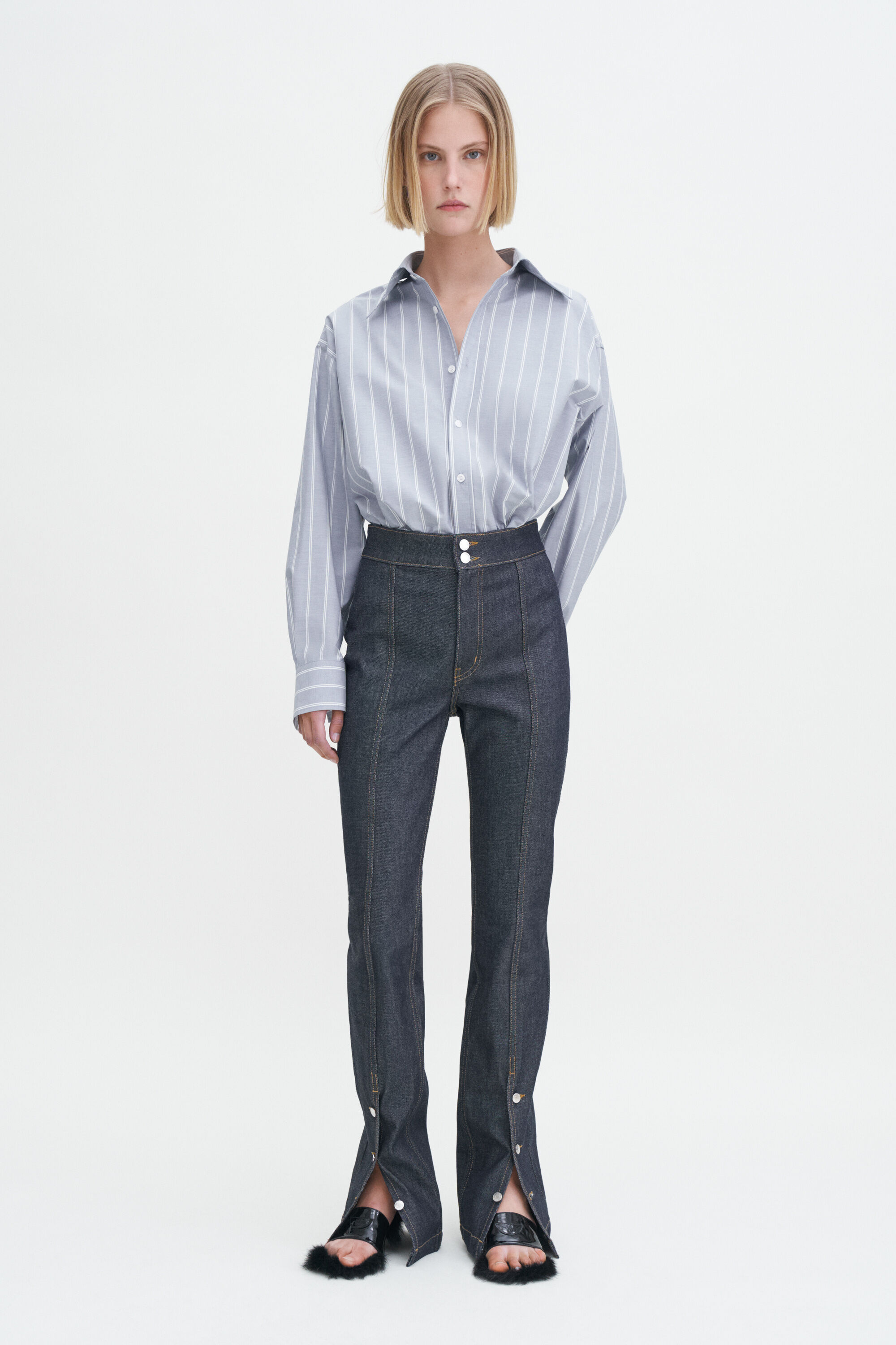 90s Stretch Button Front Jeans Raw Blue Filippa K
