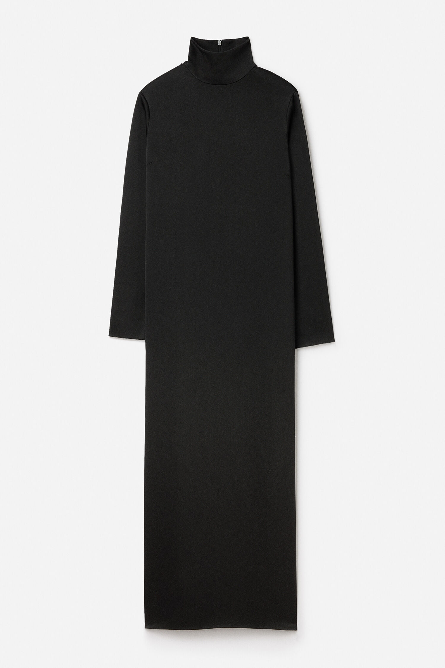 Turtleneck Satin Dress - Black | FILIPPA K