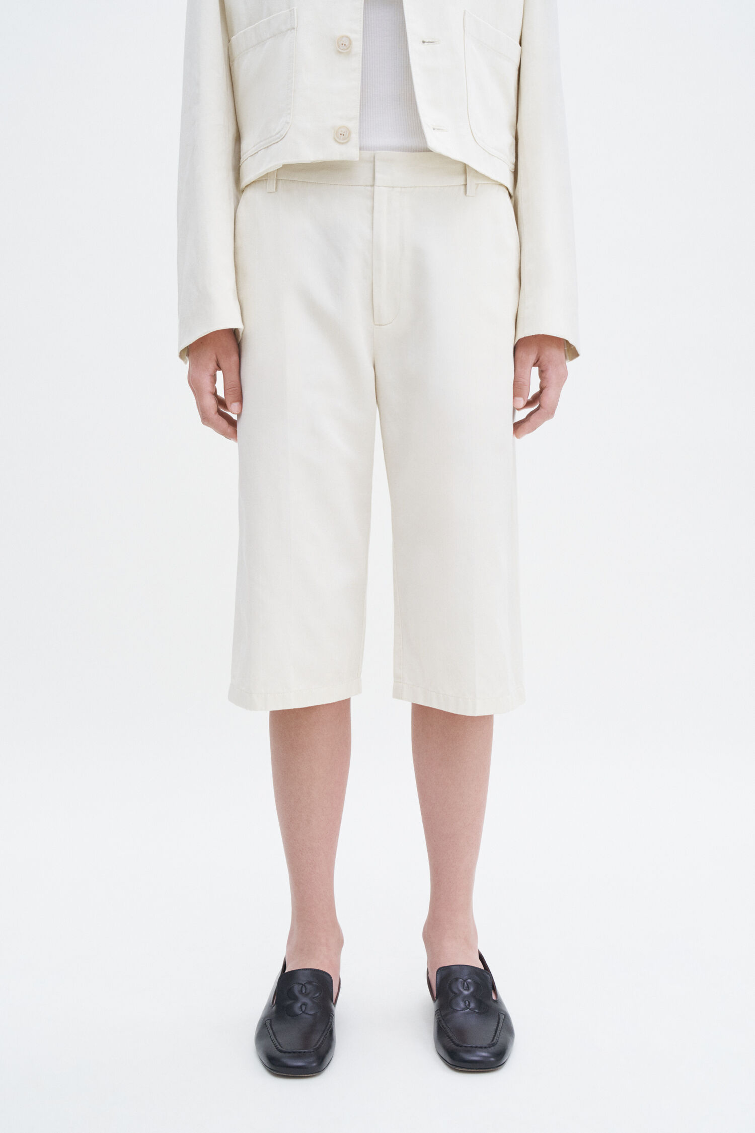 Straight Cotton Linen Shorts