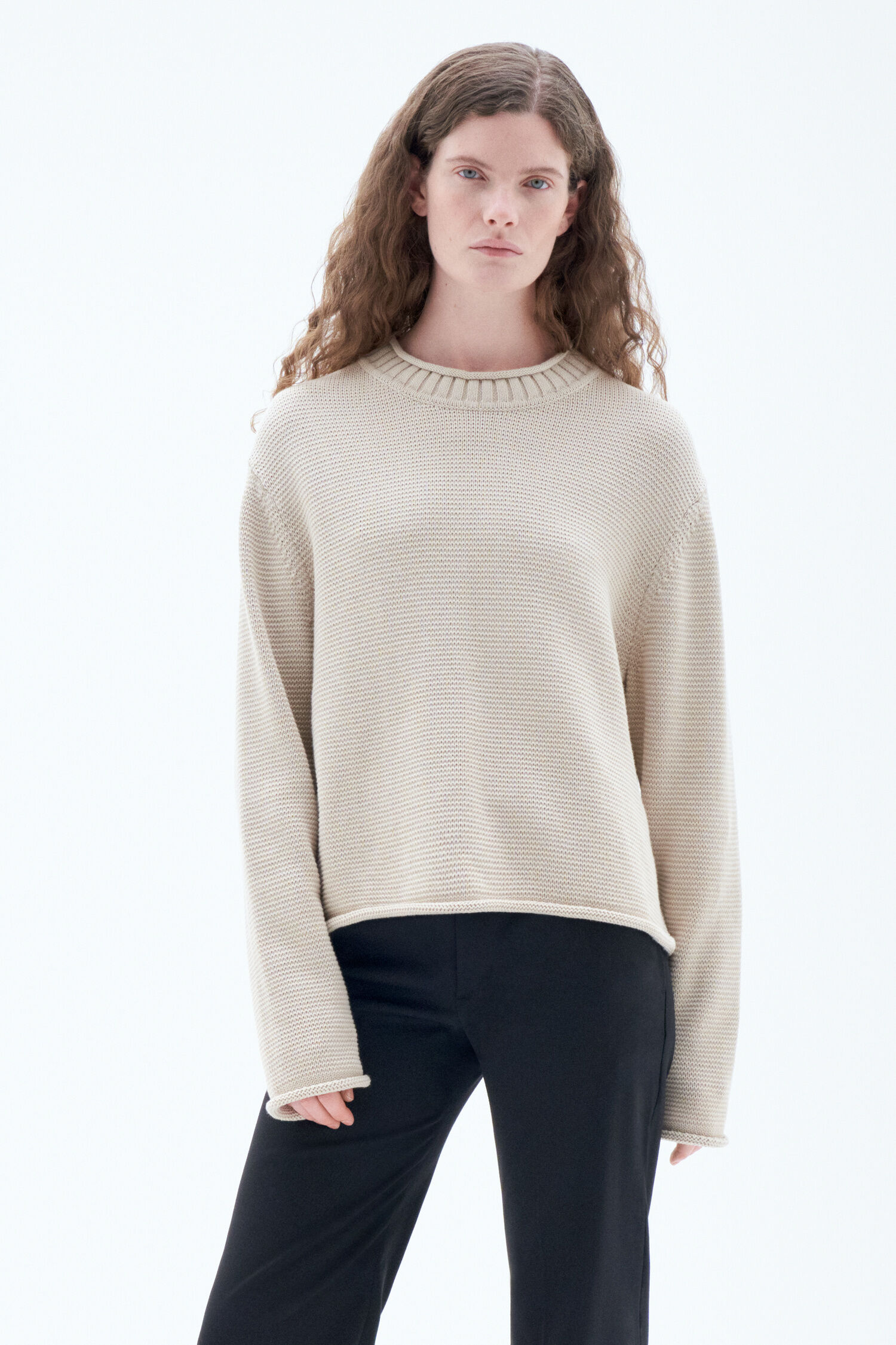Rolled Hem Sweater