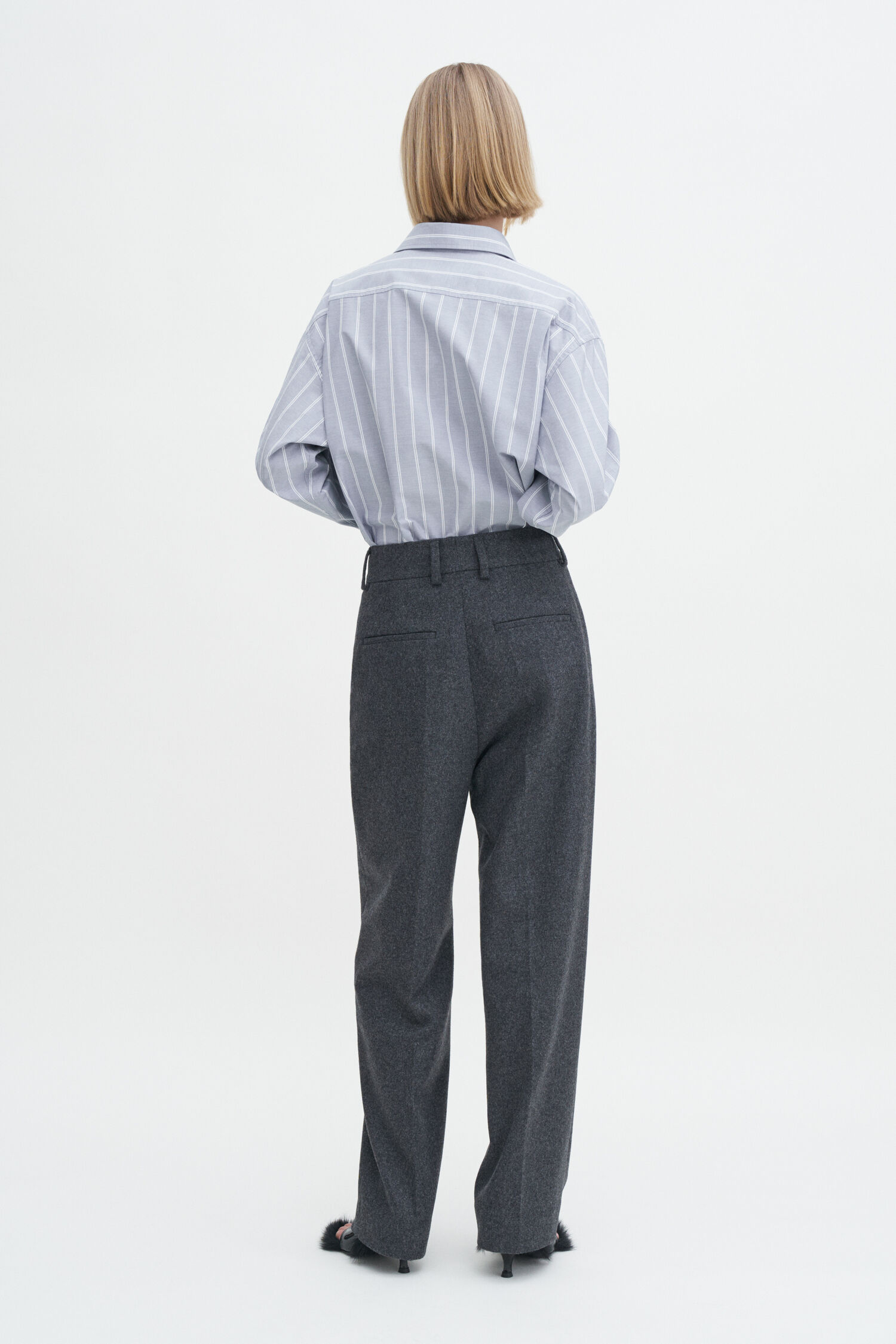 Tapered Flannel Trousers