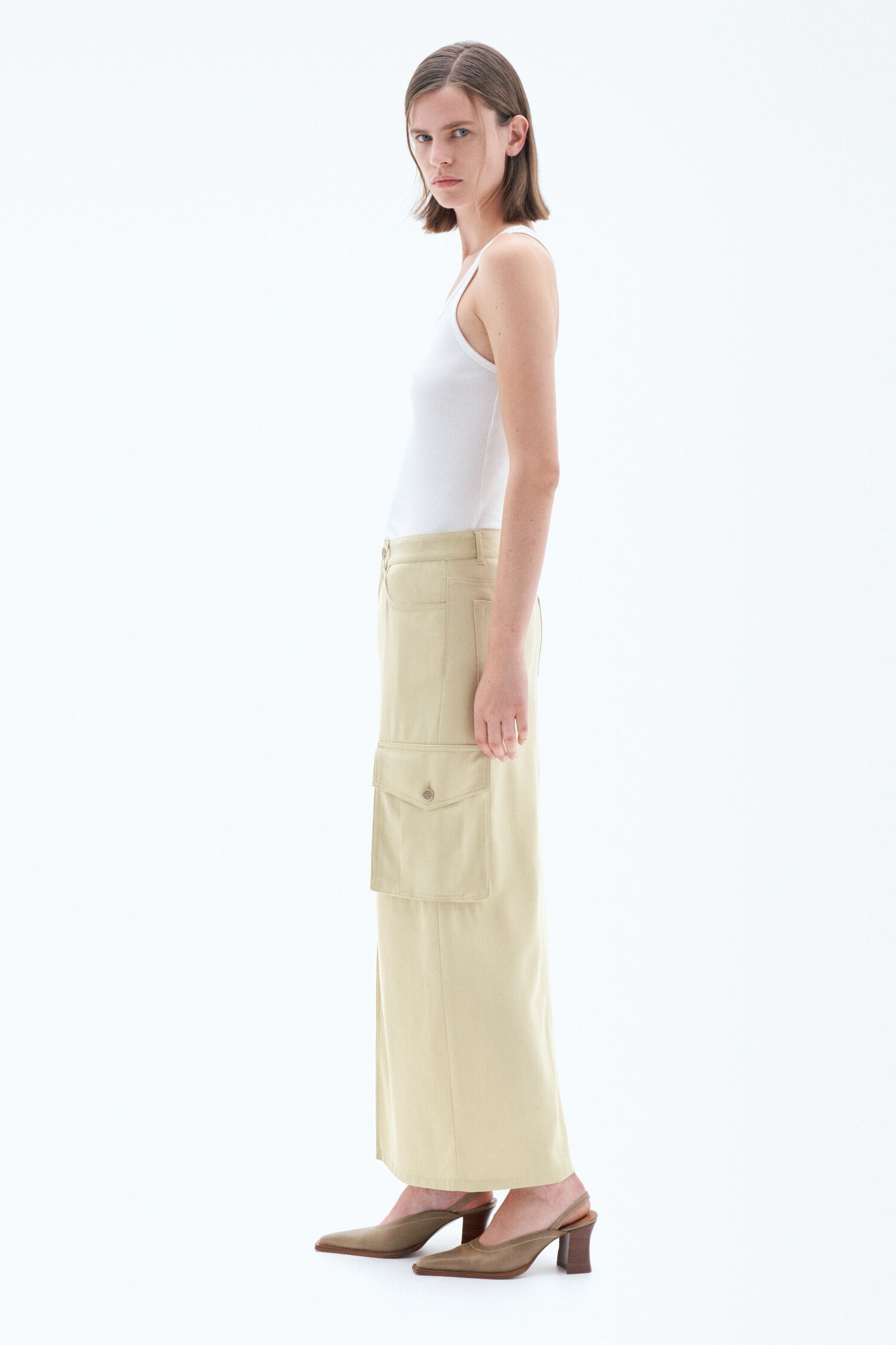 Re:Sourced Crepe Cargo Skirt