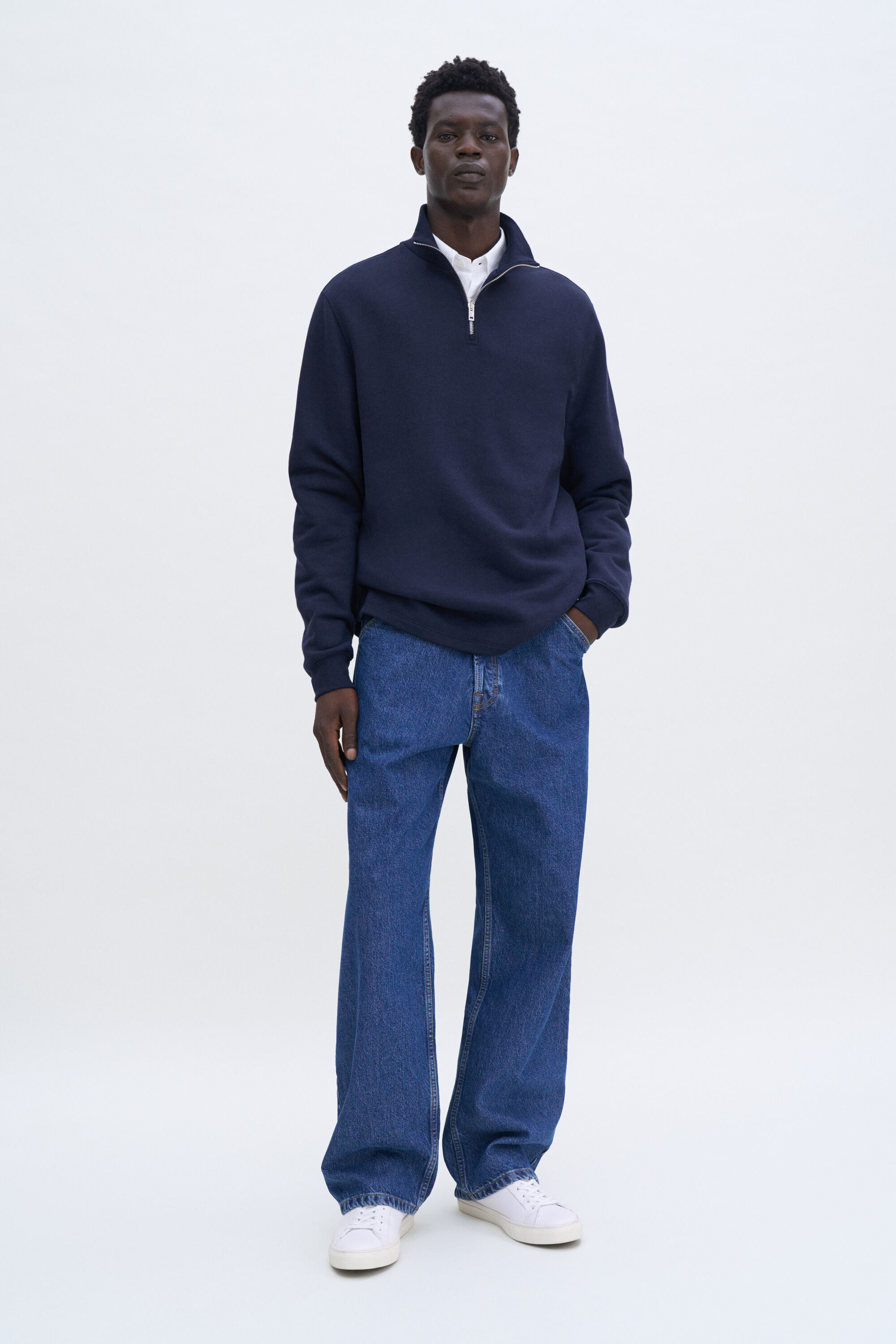 Half Zip Sweatshirt - Navy | FILIPPA K