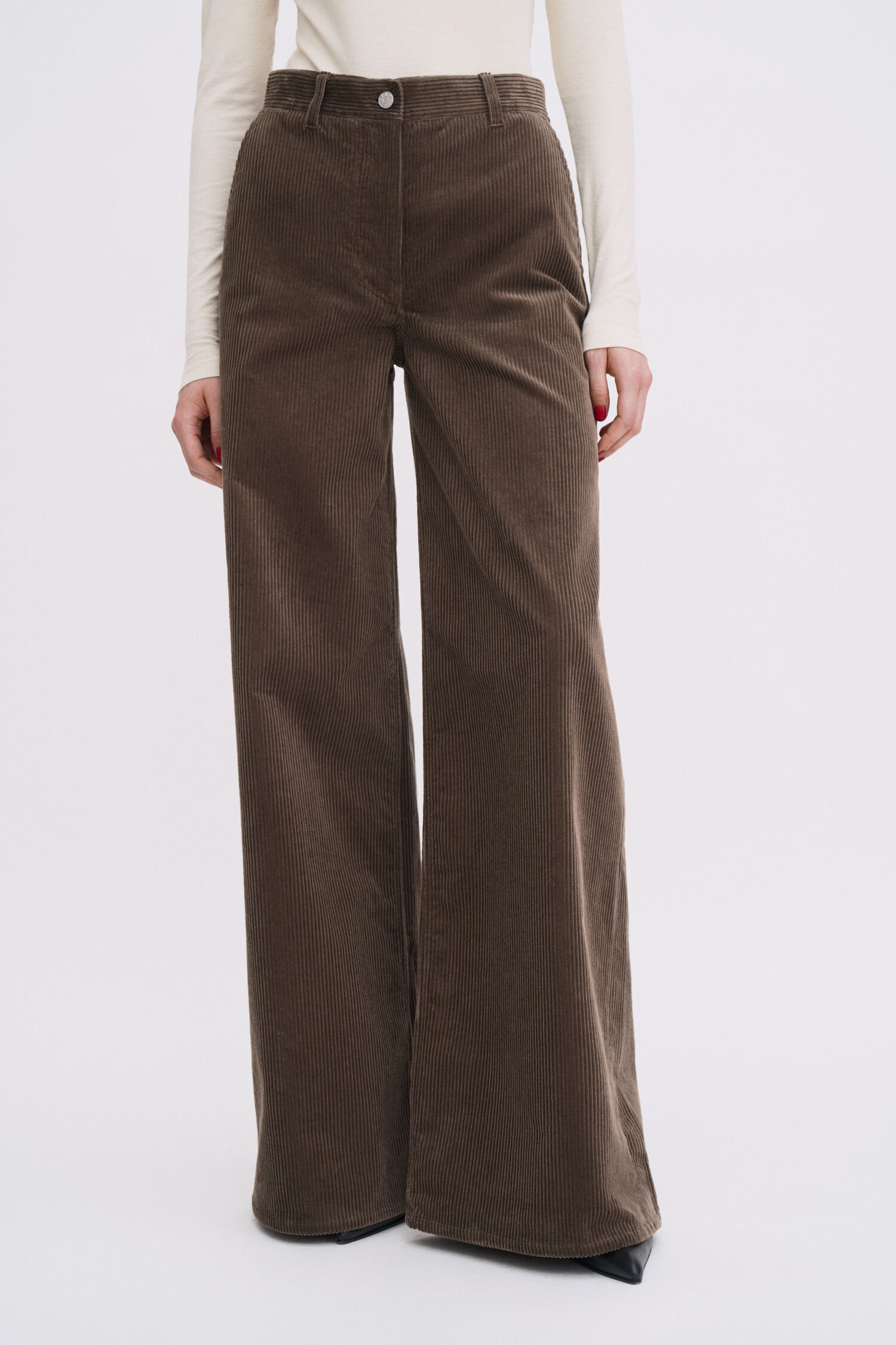 Wide Leg Corduroy Trousers