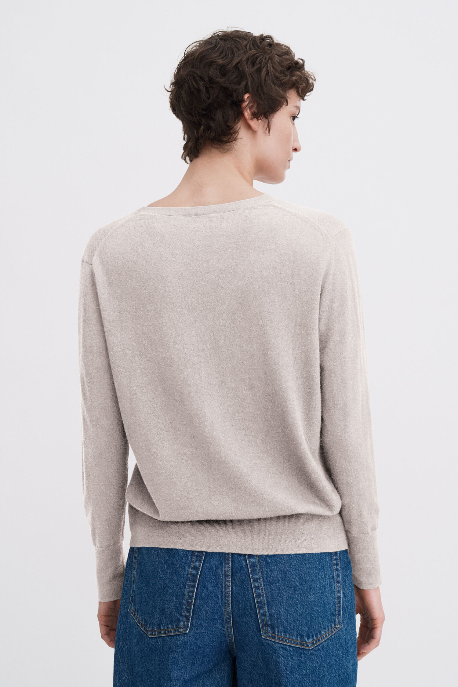 Silk Mix V-Neck Cardigan