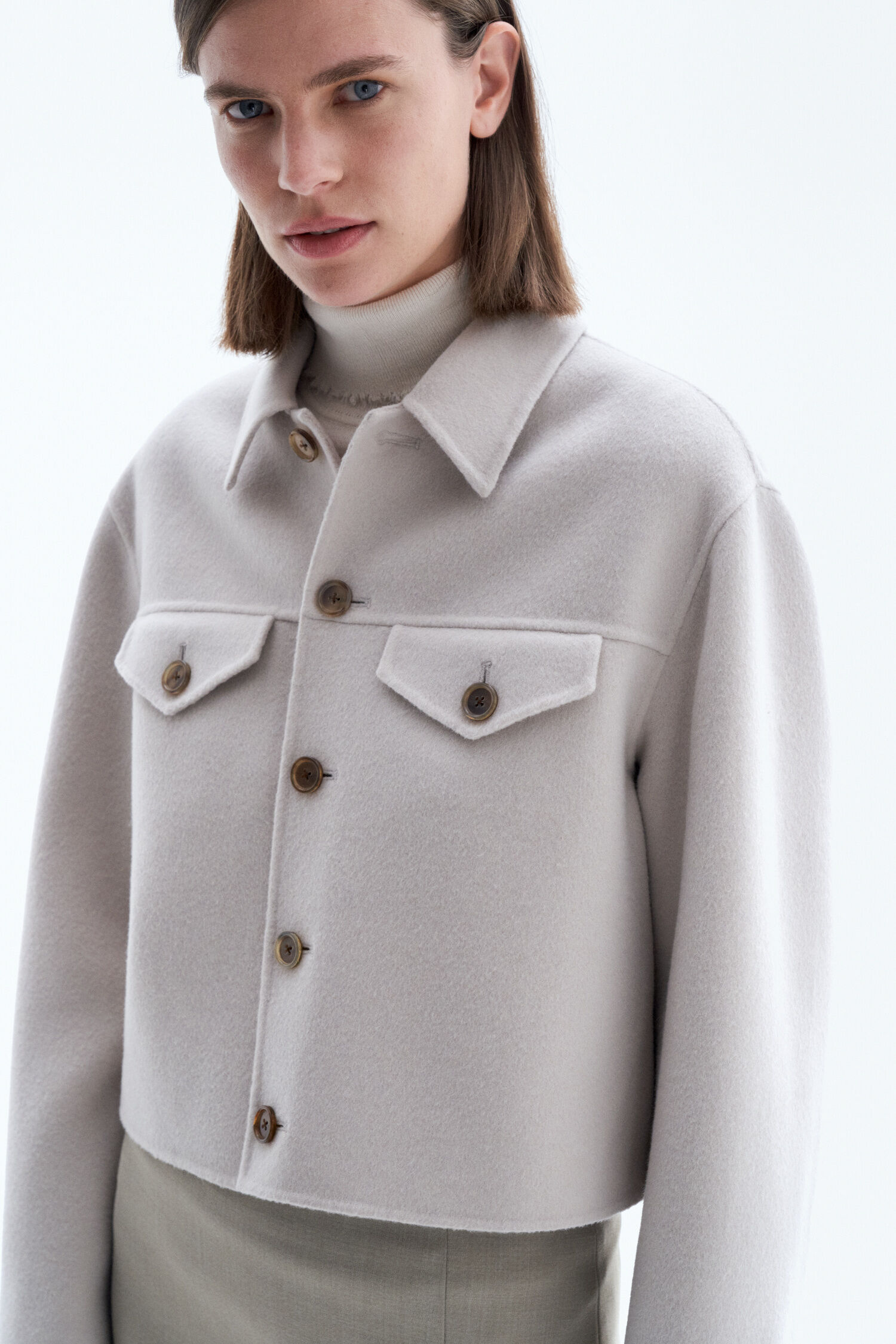 Short Wool Cashmere Jacket