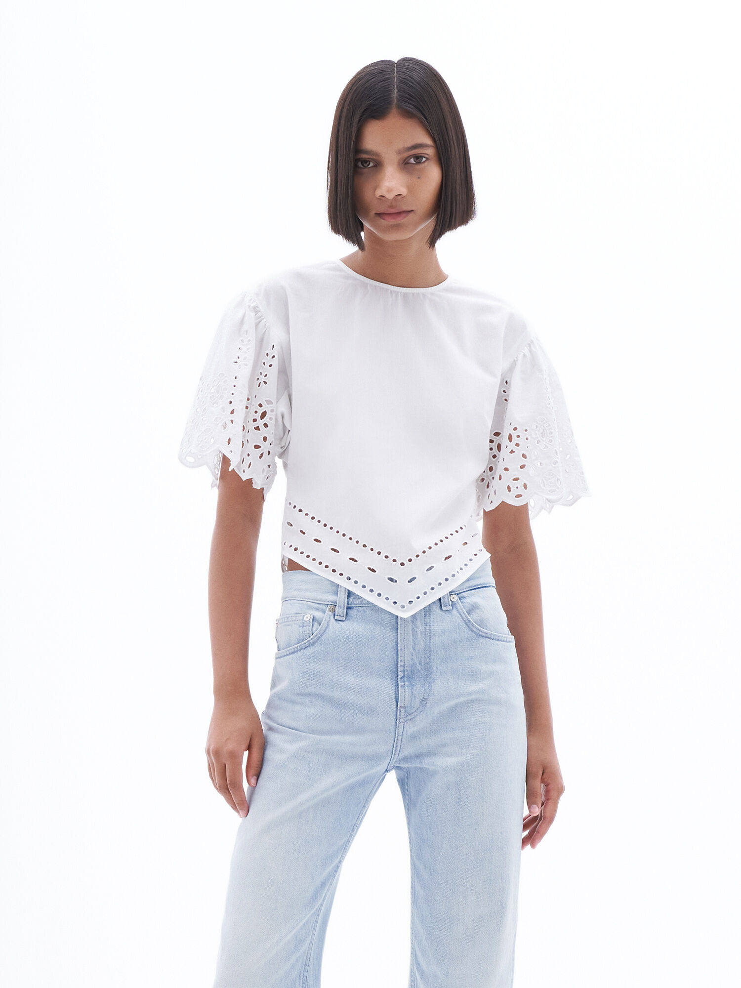 Short Sleeve Embroidery Top