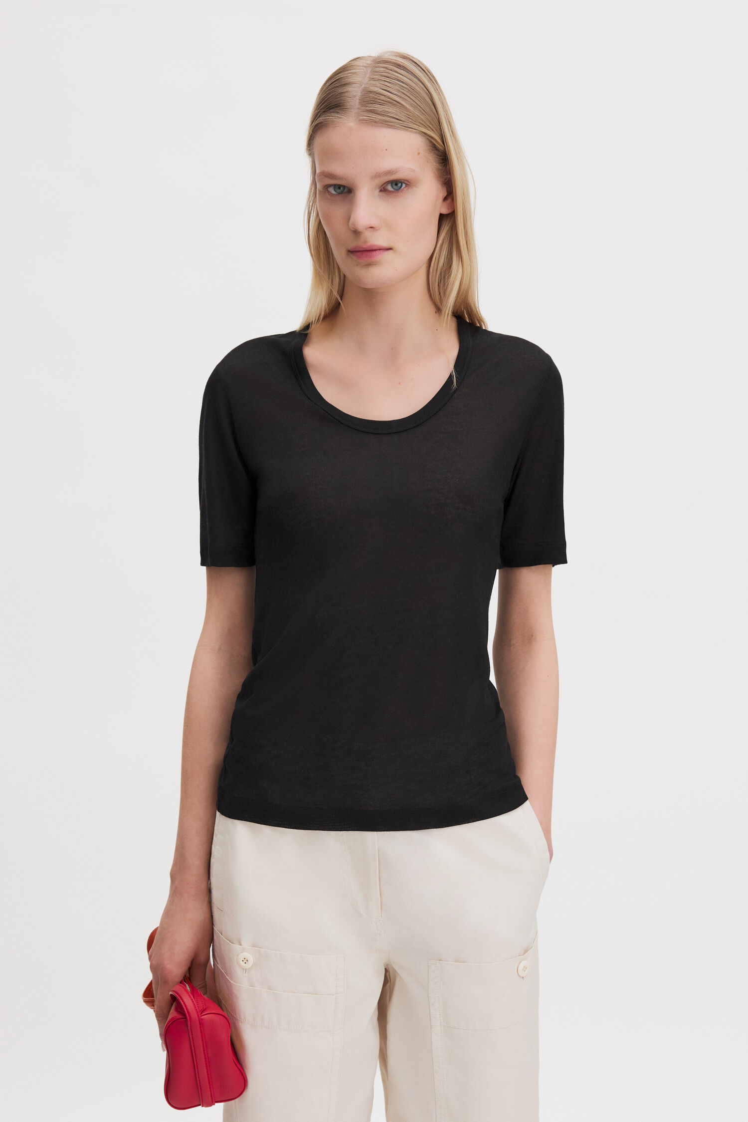 Lyocell Cashmere Scoop Neck Tee