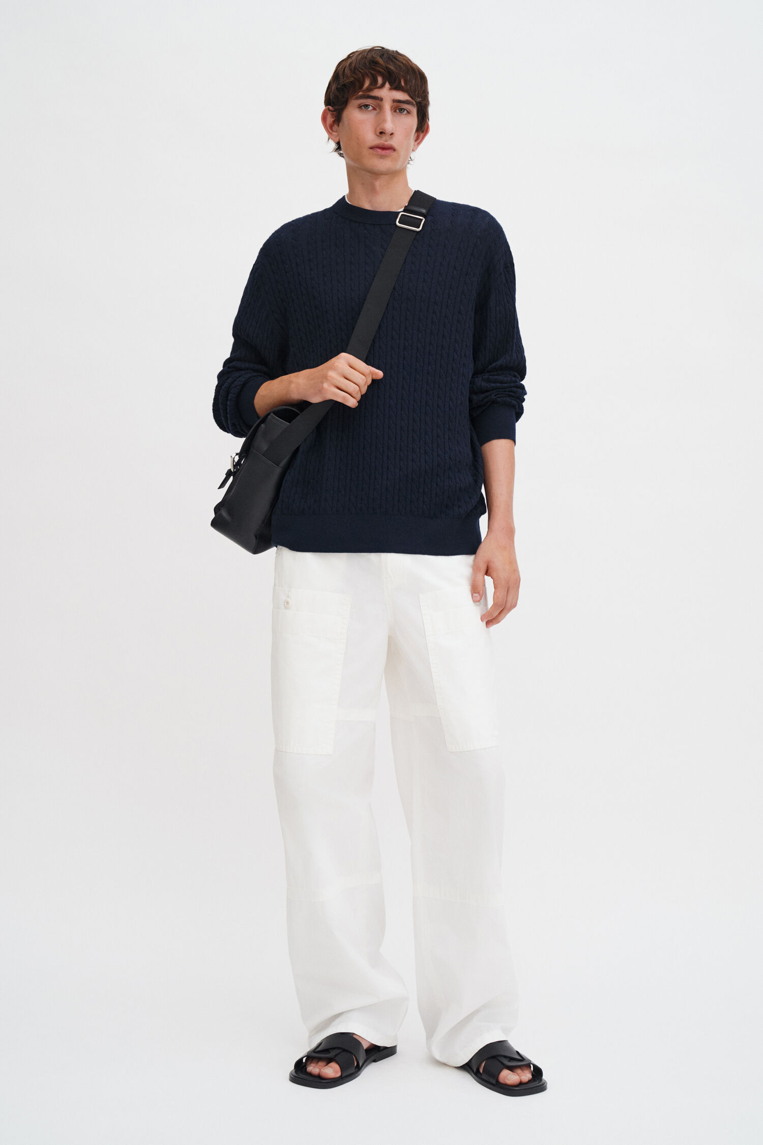 Braided Cotton Silk Sweater