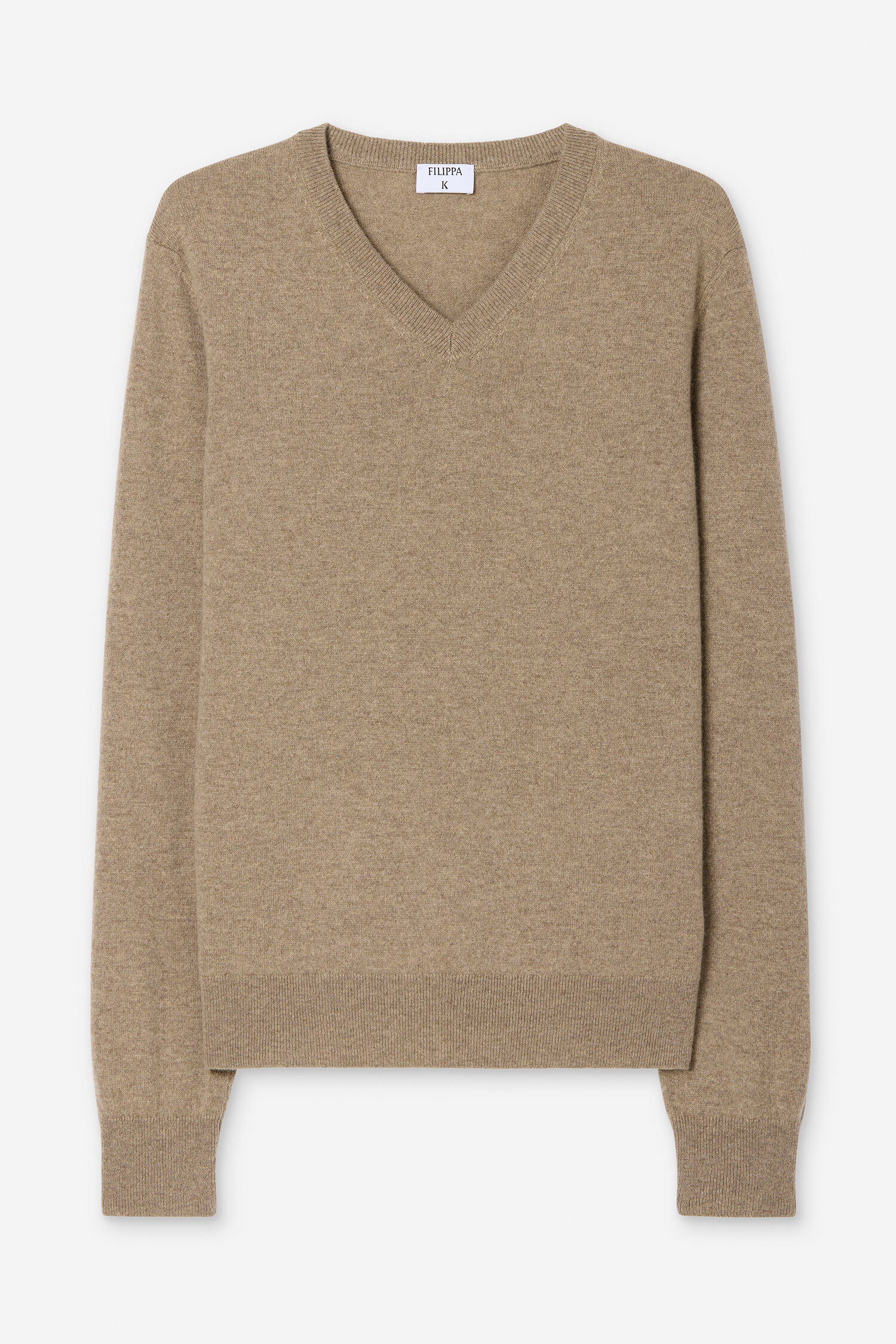 Cashmere V-Neck Sweater - Driftwood | FILIPPA K