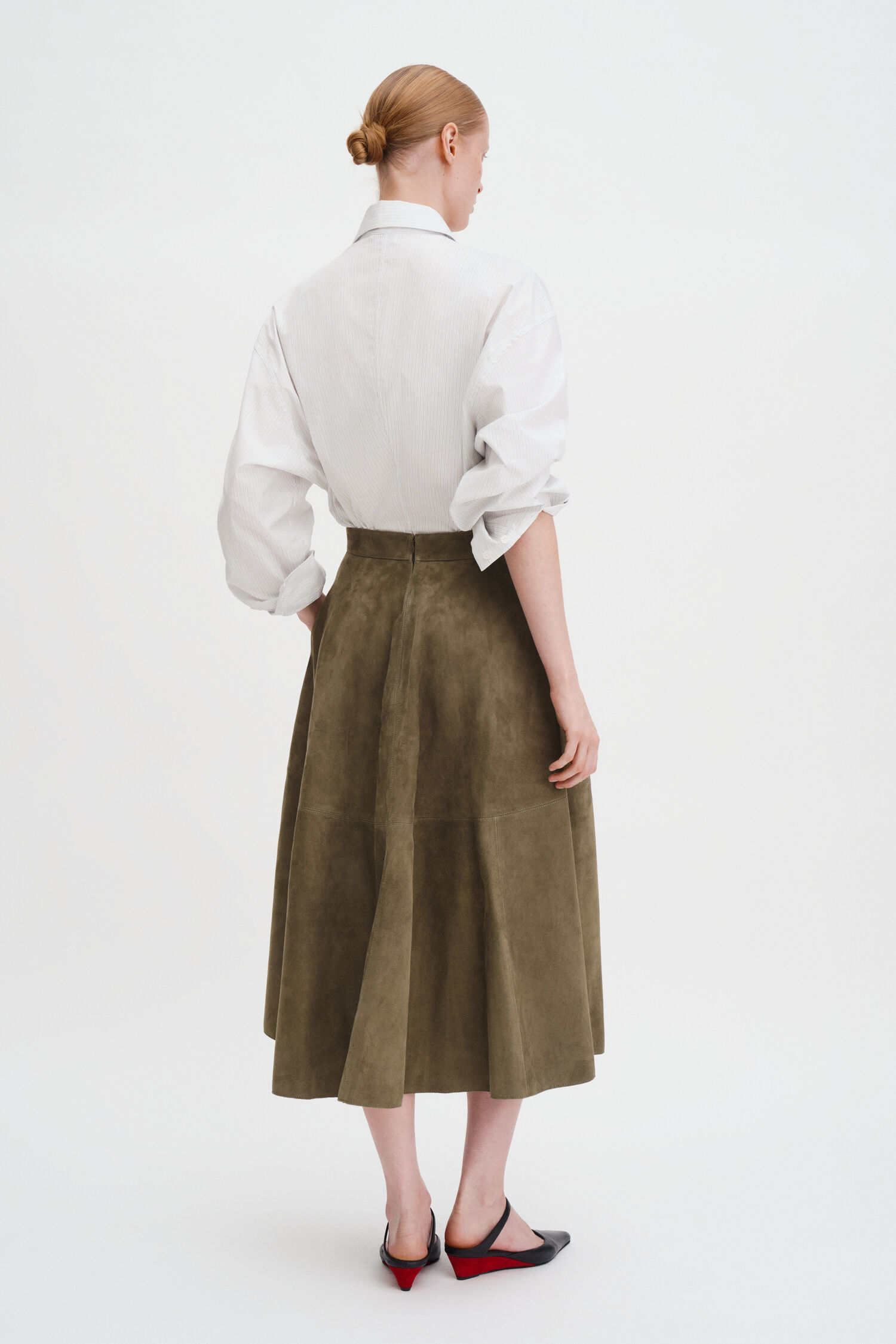 Suede Flared Skirt