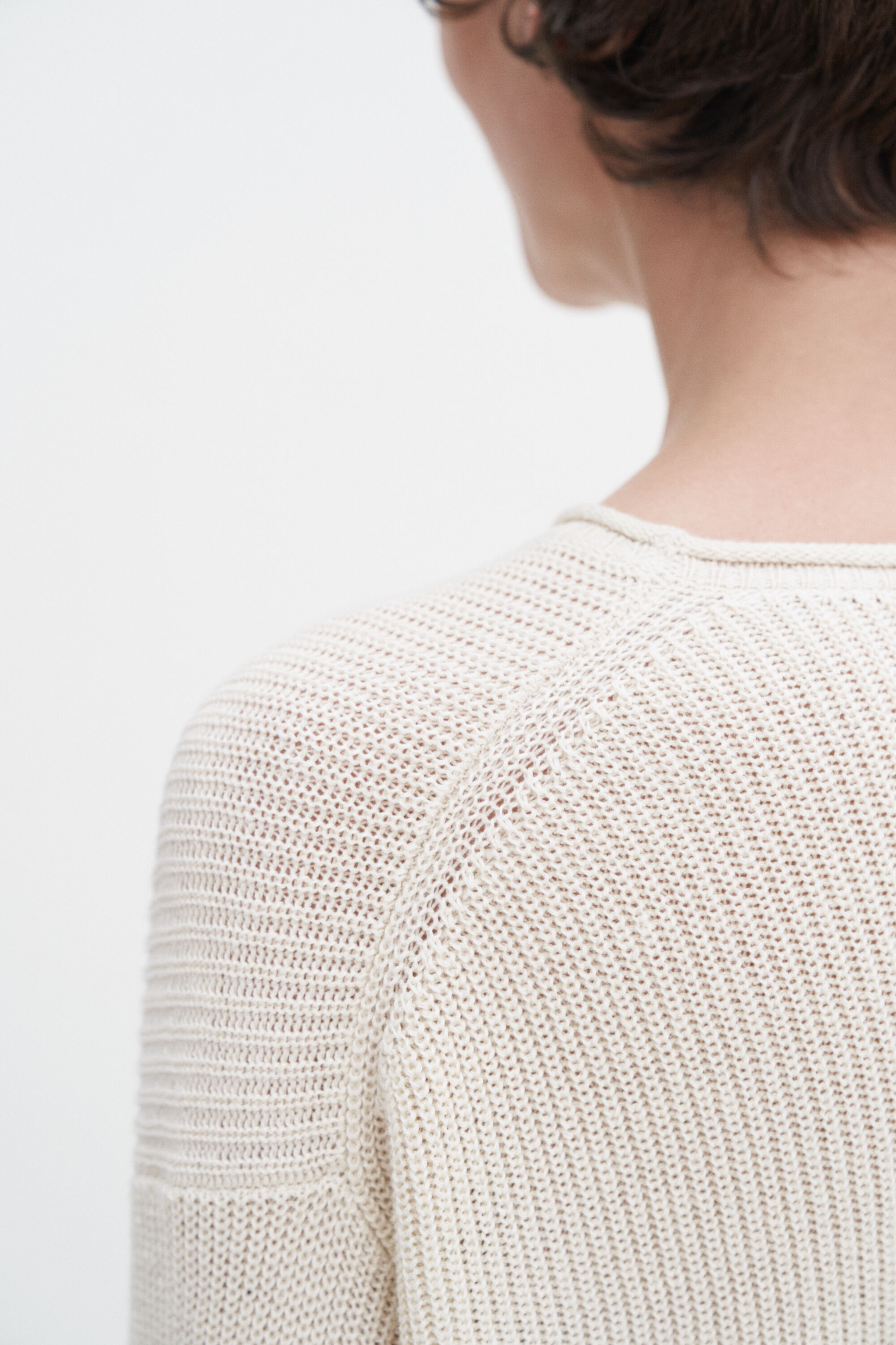 Relaxed Linen Sweater - Cream White | FILIPPA K