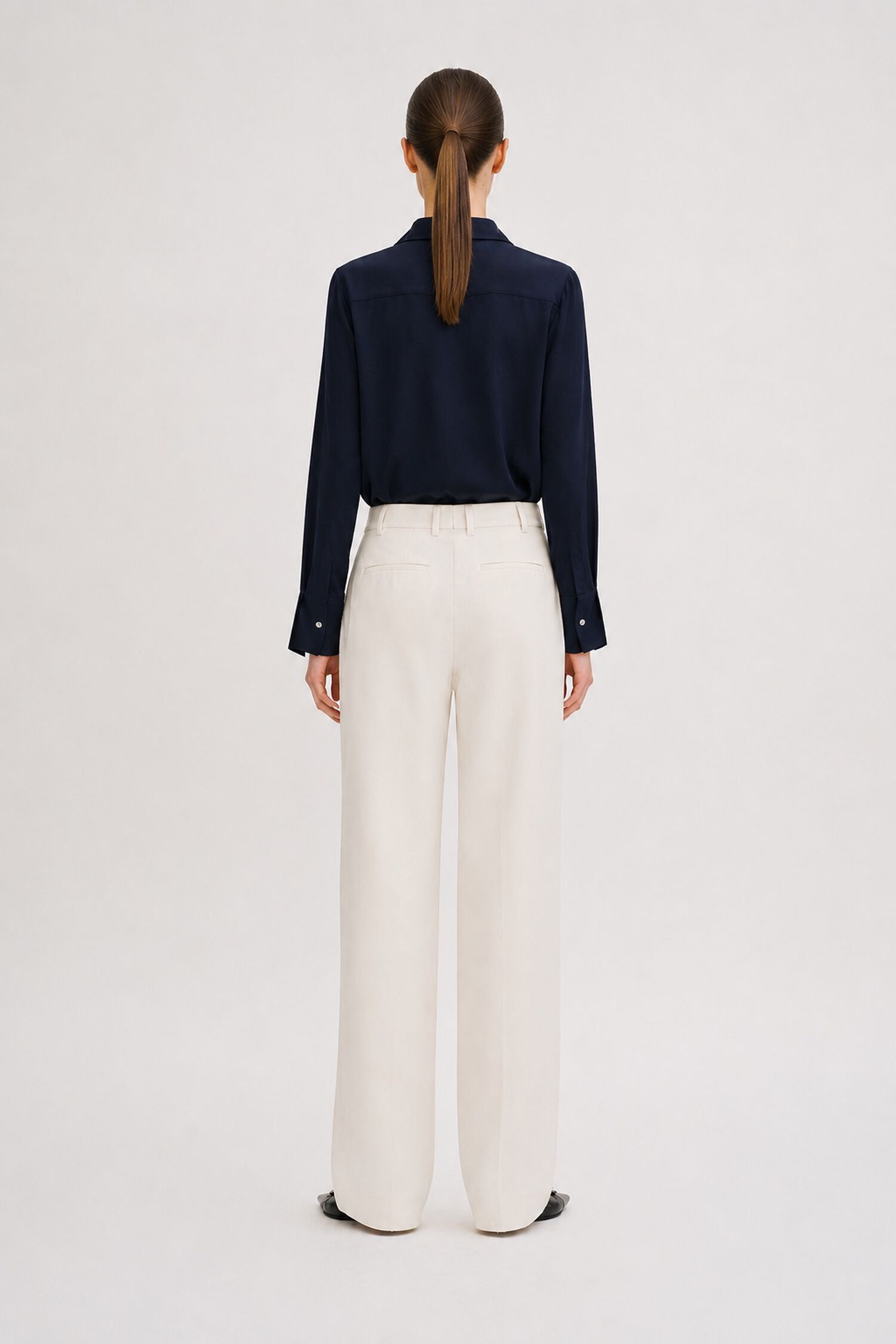 Pleated Pinstripe Trousers