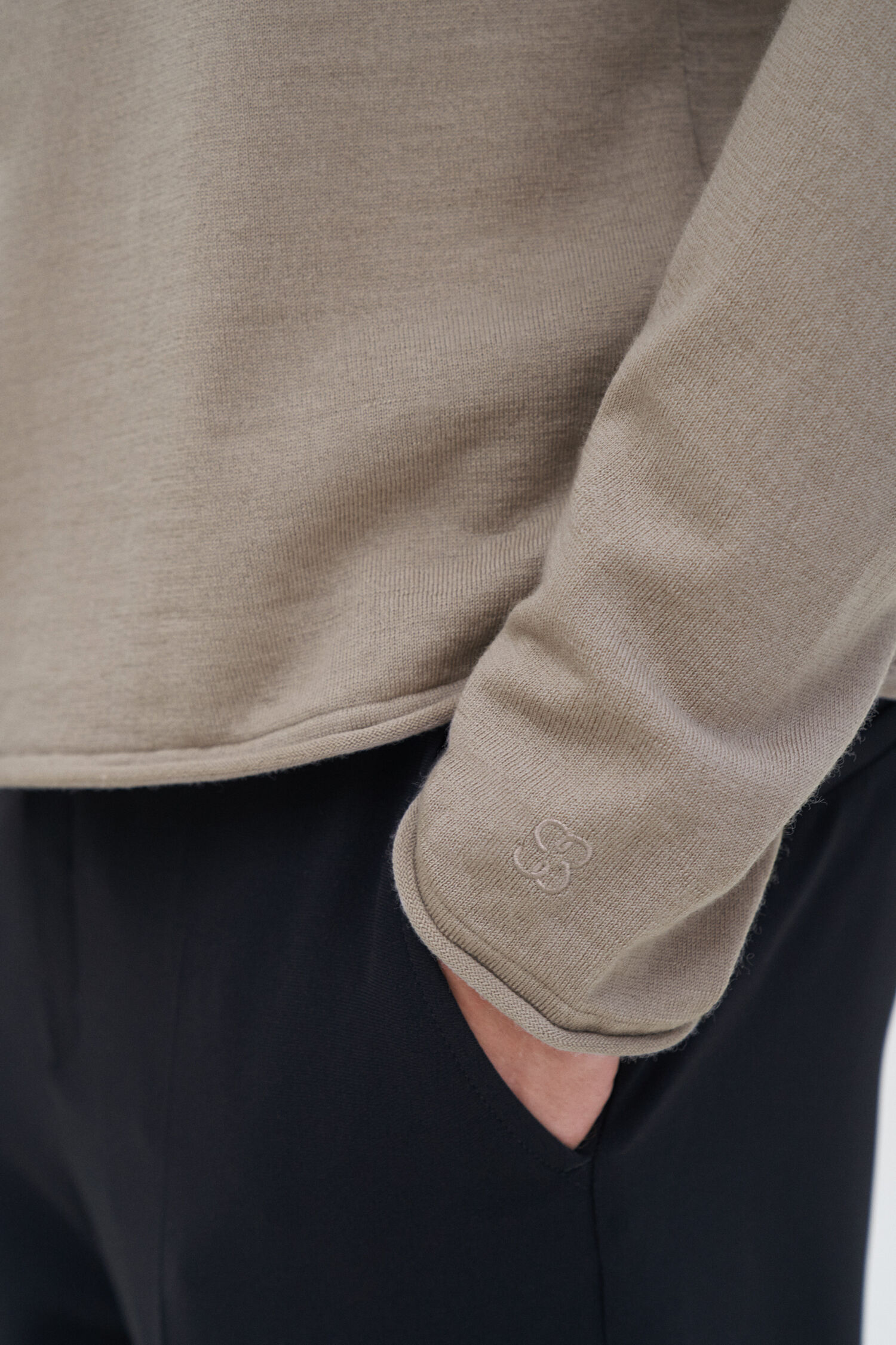 Rolled Edge Knit Sweater