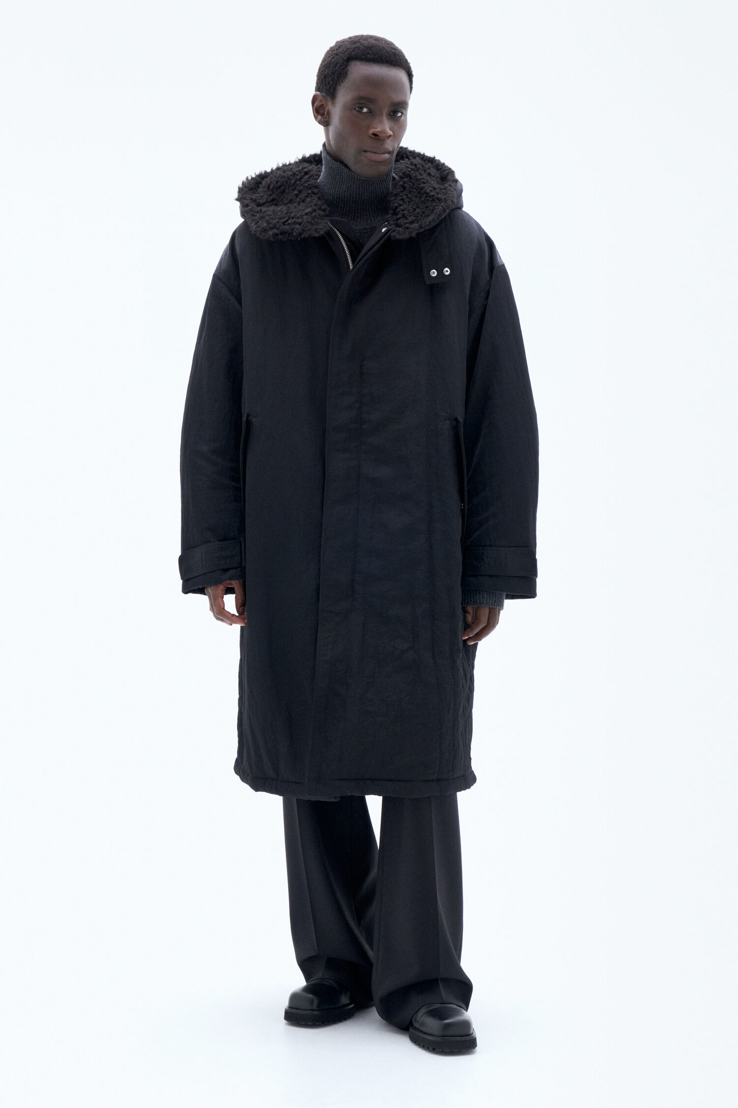 Grey padded parka top