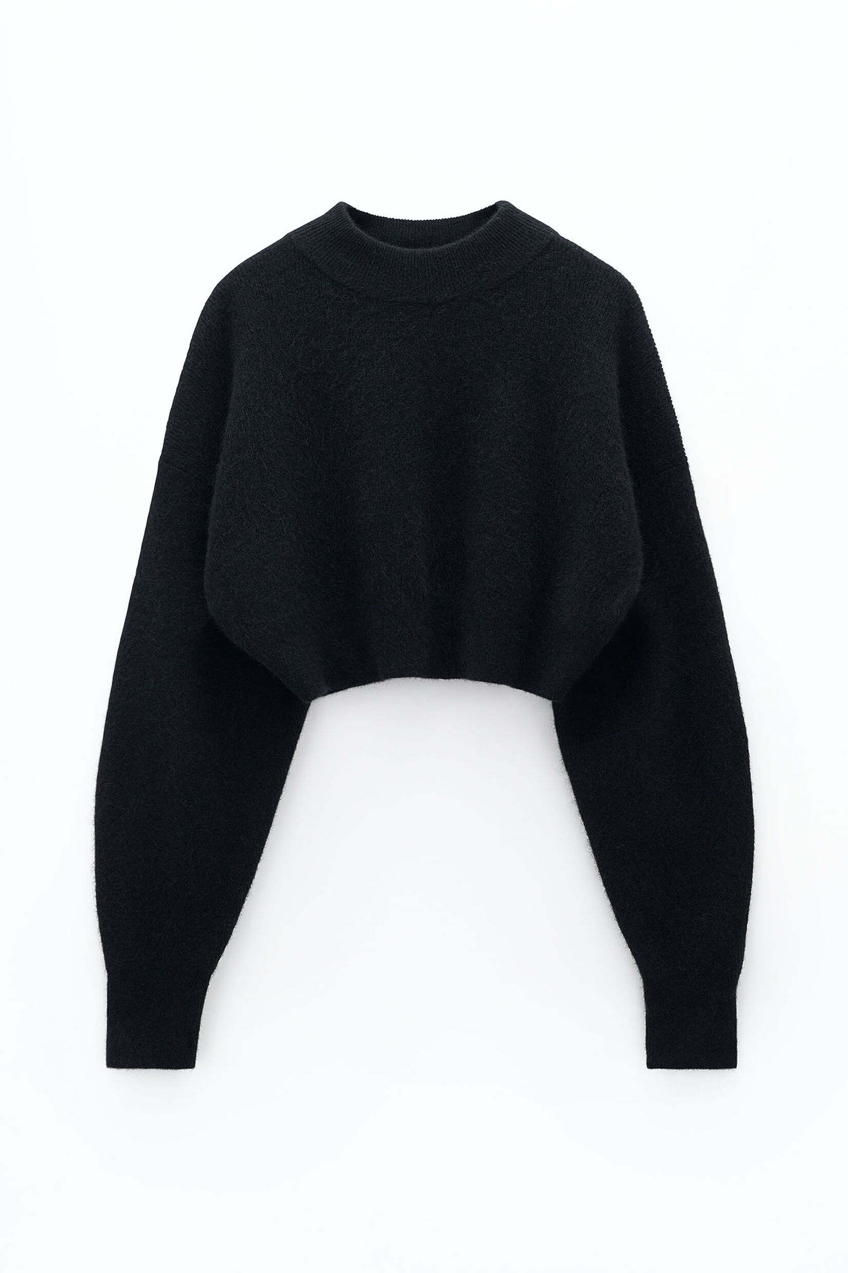 Cropped Yak Sweater - Black