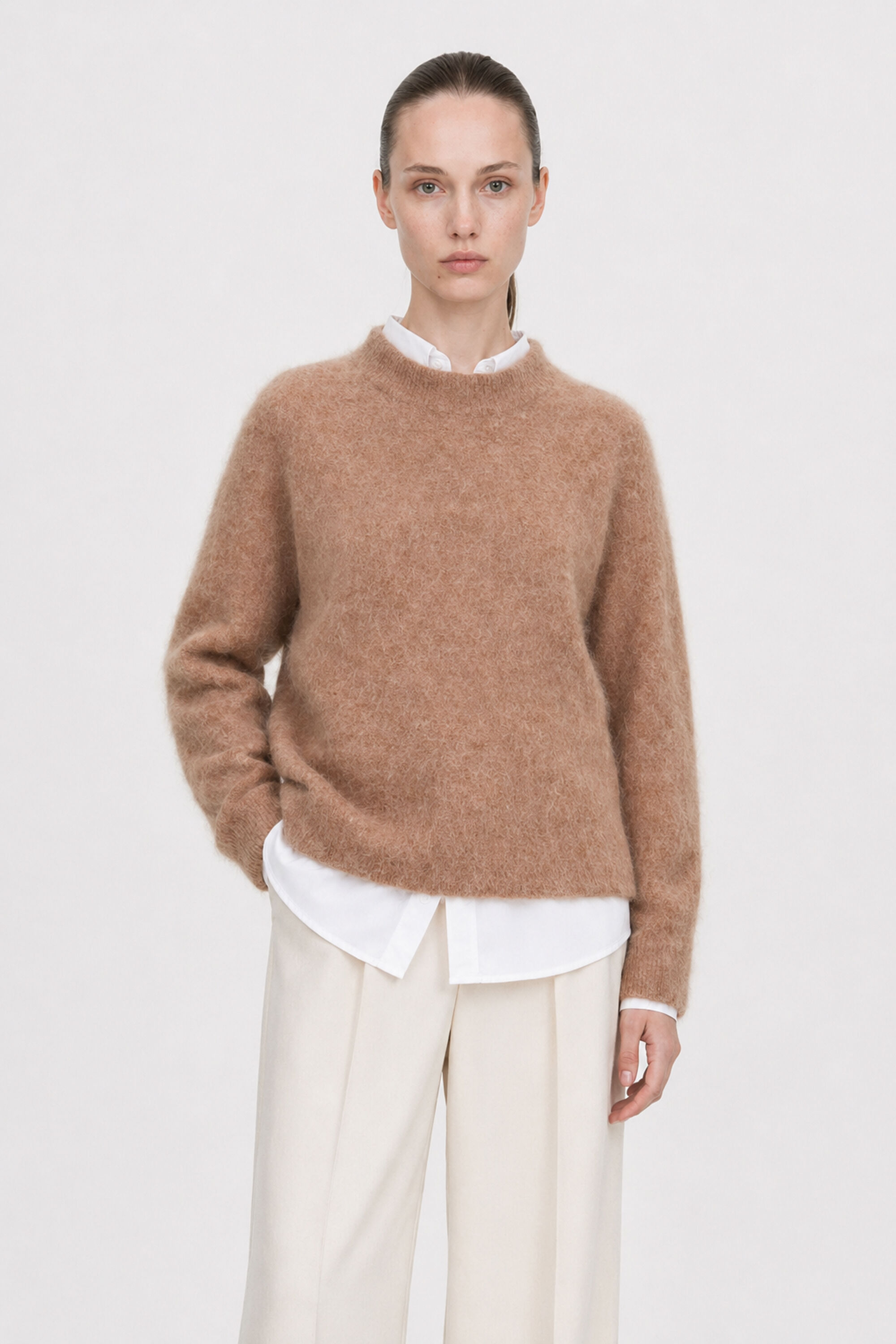 Fluffy Sweater - Dark Beige | FILIPPA K