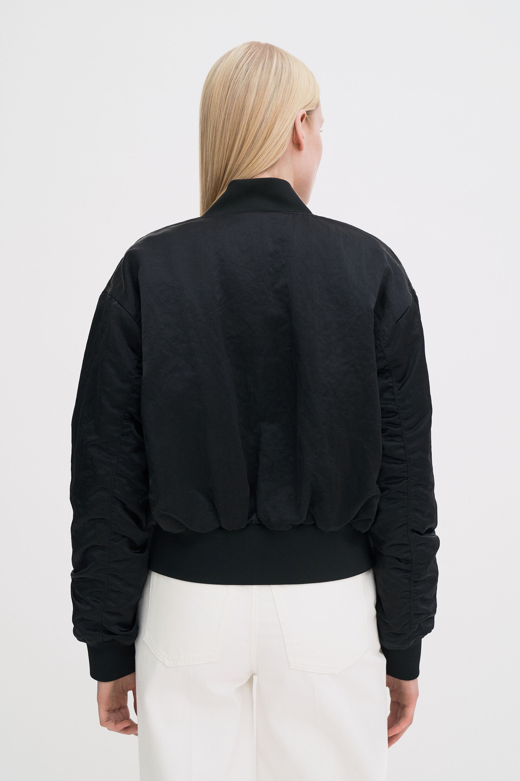 Nylon Zip Jacket - Black | FILIPPA K