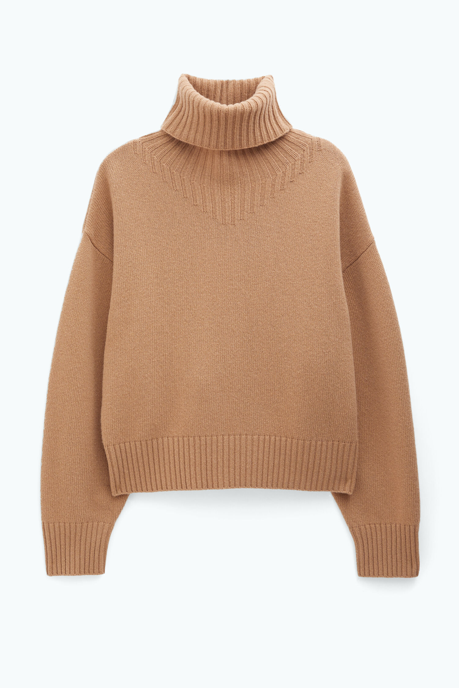 Wool Turtleneck Sweater - Camel