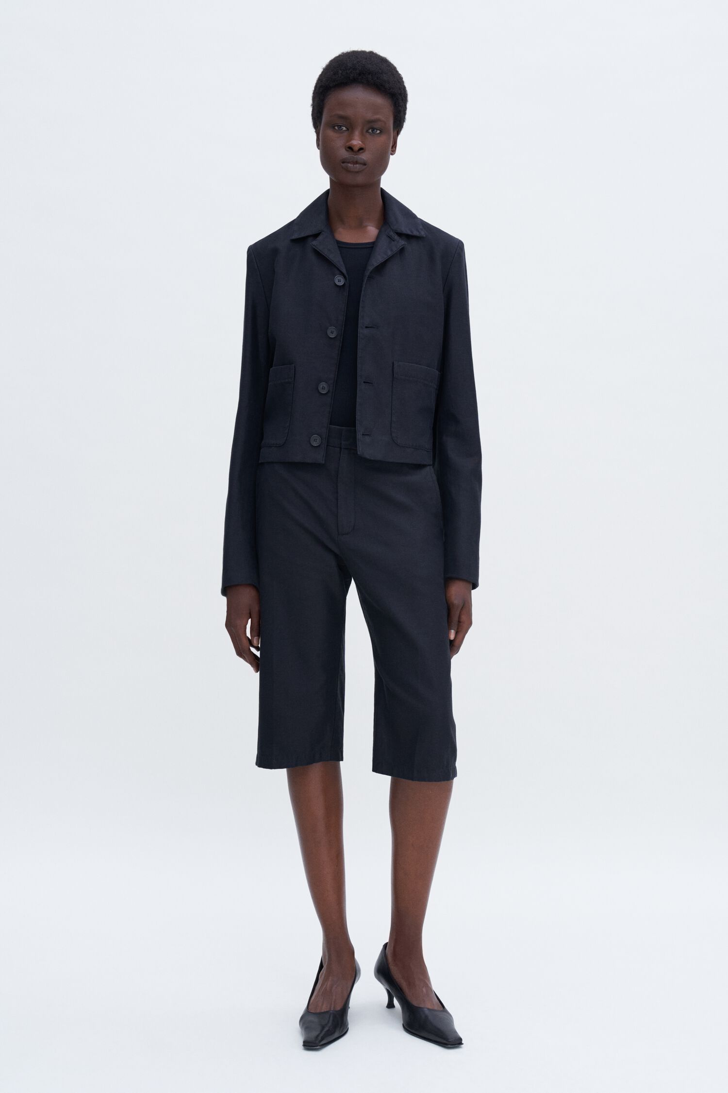 Patch Pocket Cotton Linen Jacket